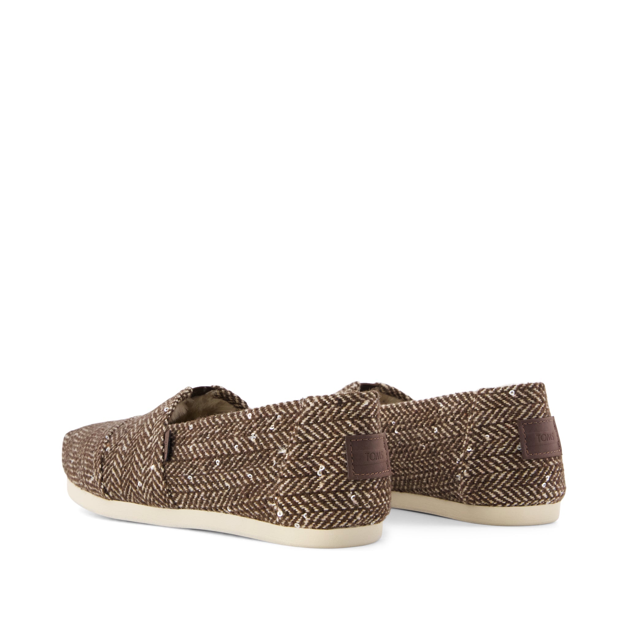 Womens Alpargata Classic Hot Cocoa Sequin Herringbone w/ Faux Fur - Image 3