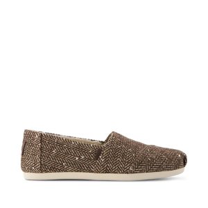 Womens Alpargata Classic Hot Cocoa Sequin Herringbone w/ Faux Fur