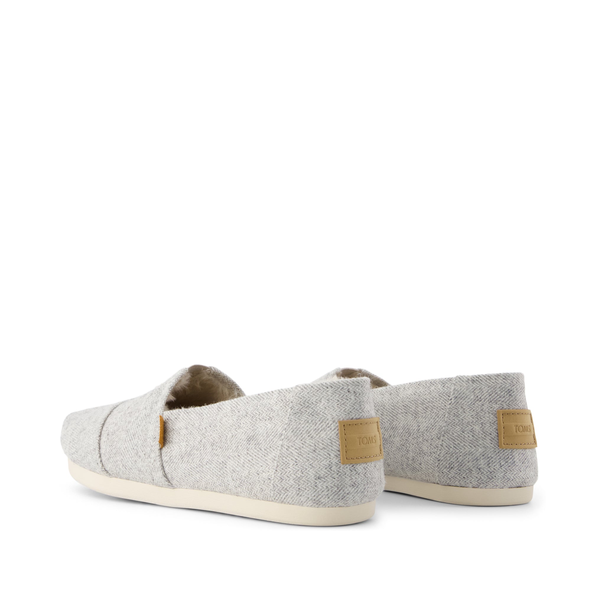 Womens Alpargata Classic Light Grey Heritage Herringbone w/ Faux Fur - Image 3
