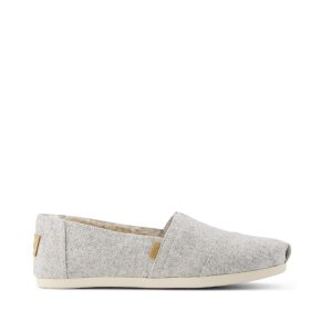 Womens Alpargata Classic Light Grey Heritage Herringbone w/ Faux Fur