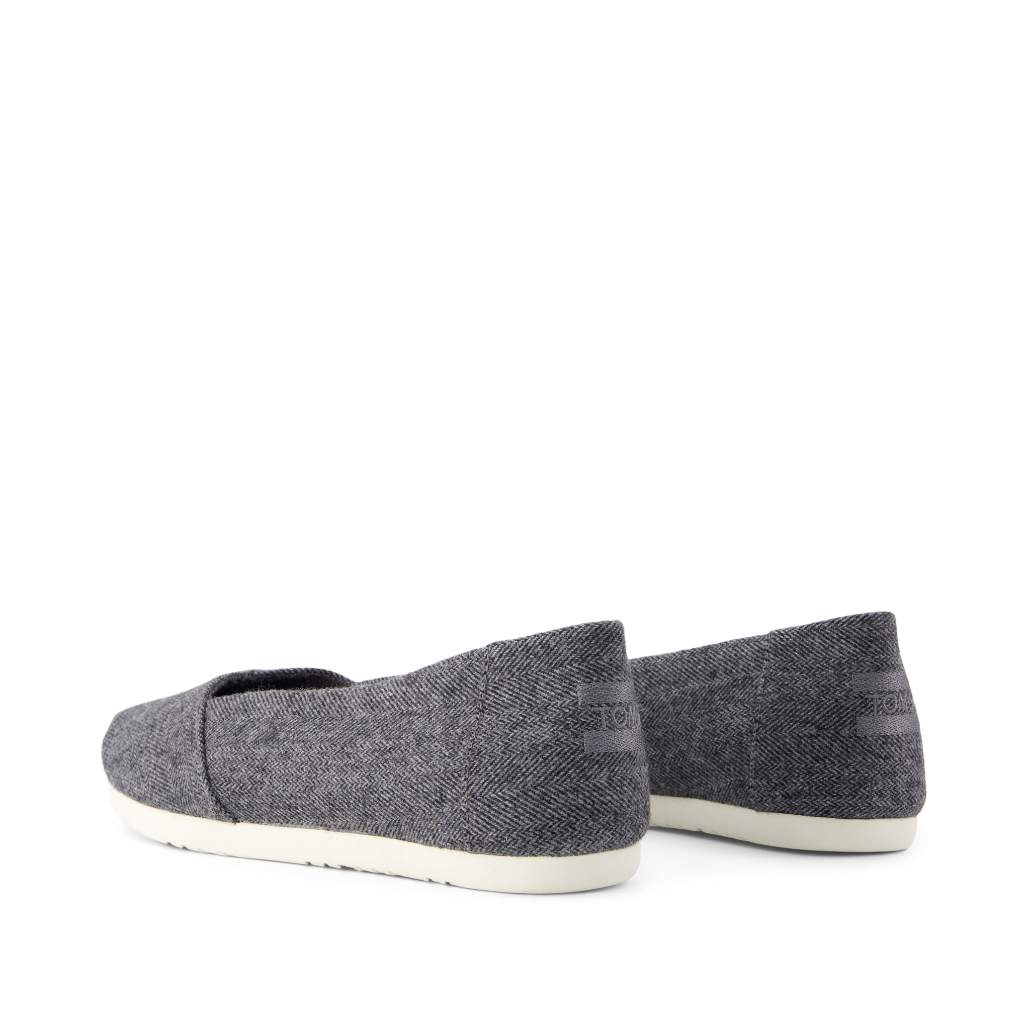 Womens Alpargata Ballet Flat Charcoal Heritage Herringbone w/ Faux Shearling - Image 3