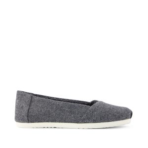 Womens Alpargata Ballet Flat Charcoal Heritage Herringbone w/ Faux Shearling