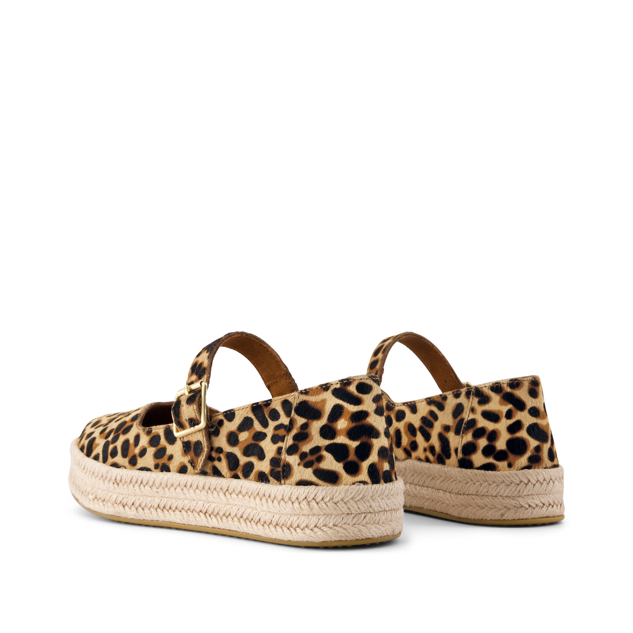 Womens Carolina Mary Jane Espadrille Brown Sugar Leopard Print Hair - Image 4