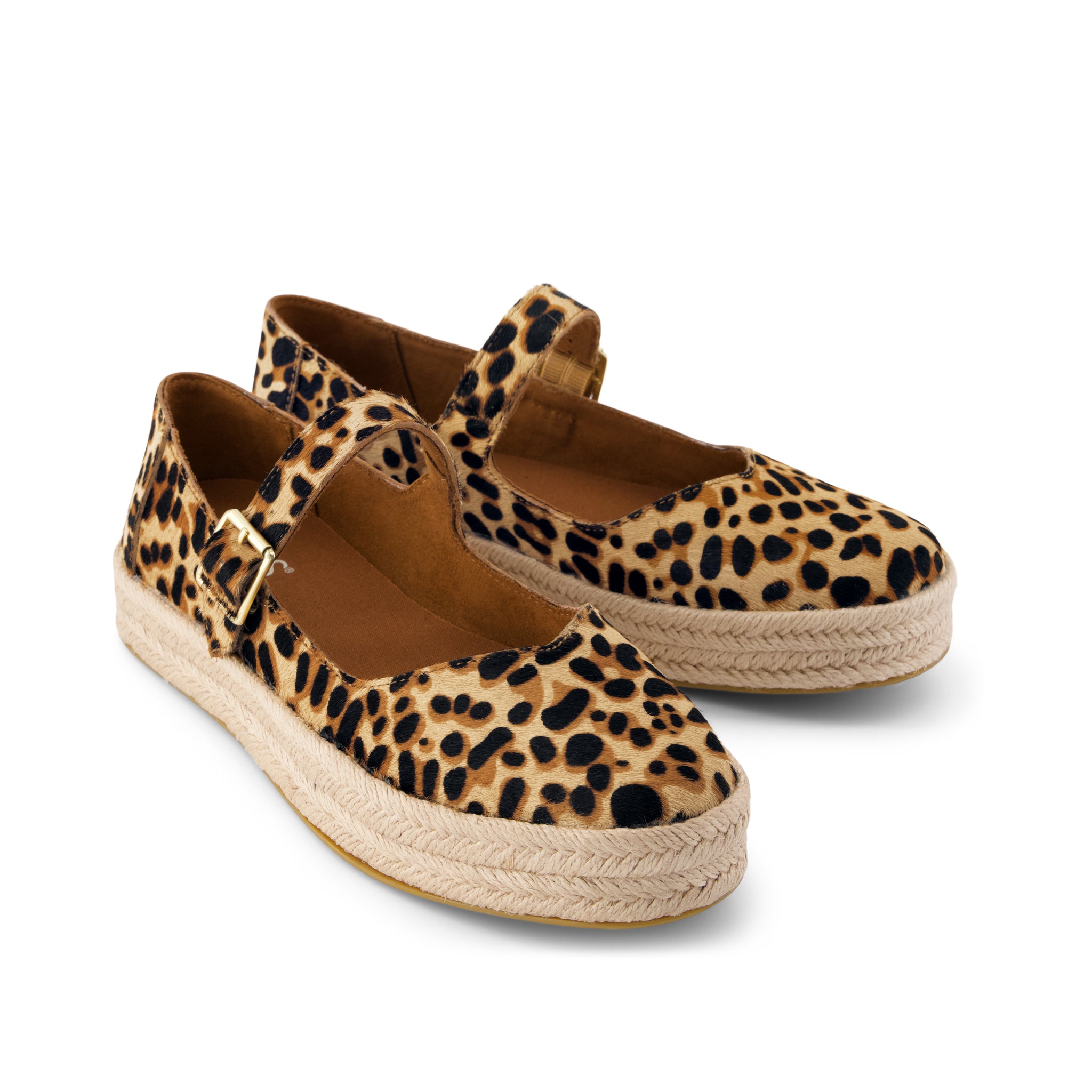 Womens Carolina Mary Jane Espadrille Brown Sugar Leopard Print Hair - Image 3