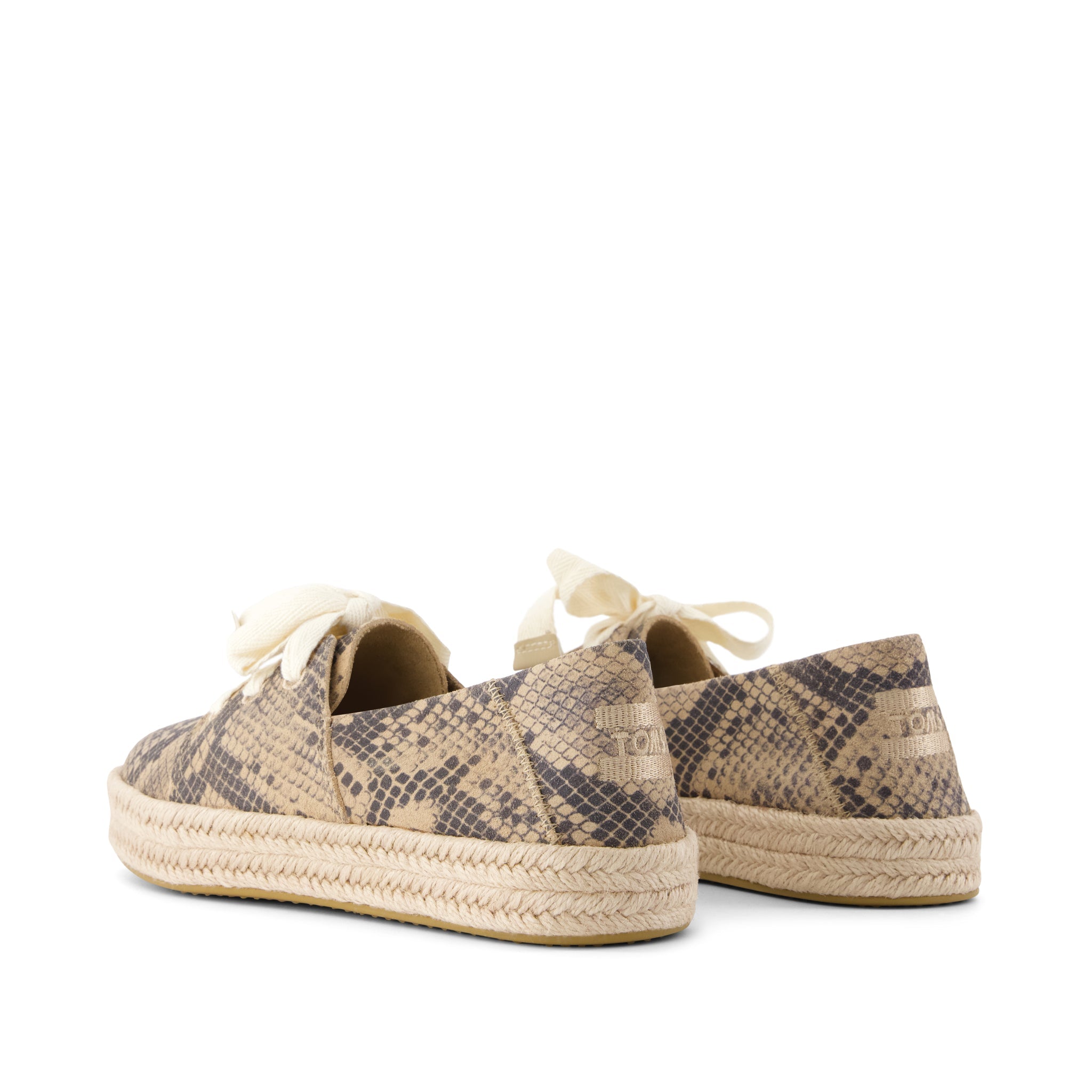Womens Carolina Lace-Up Espadrille Taupe Snake Print Suede - Image 3