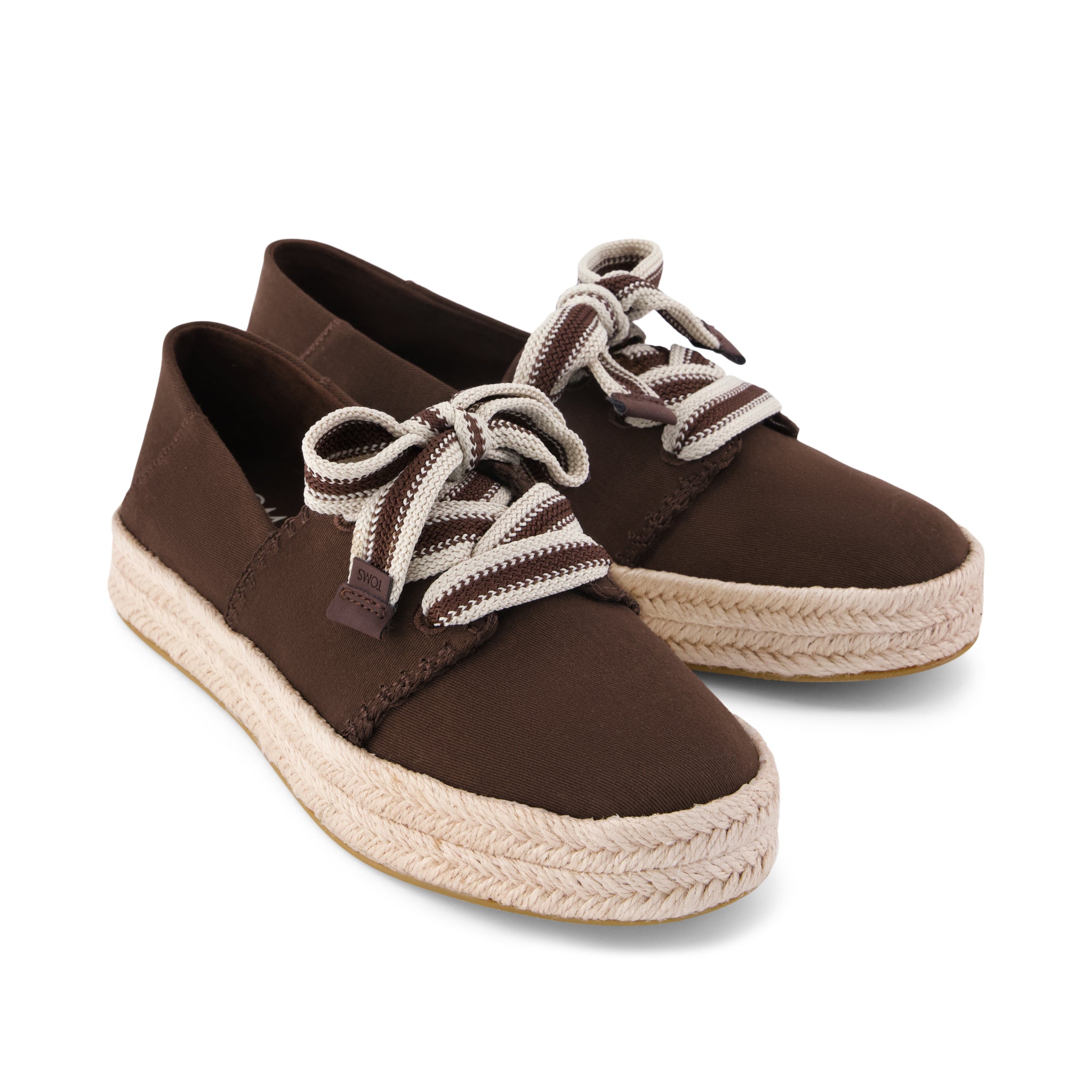 Womens Carolina Lace-Up Espadrille Hot Cocoa Deco Stitch - Image 3