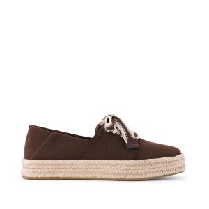 Womens Carolina Lace-Up Espadrille Hot Cocoa Deco Stitch