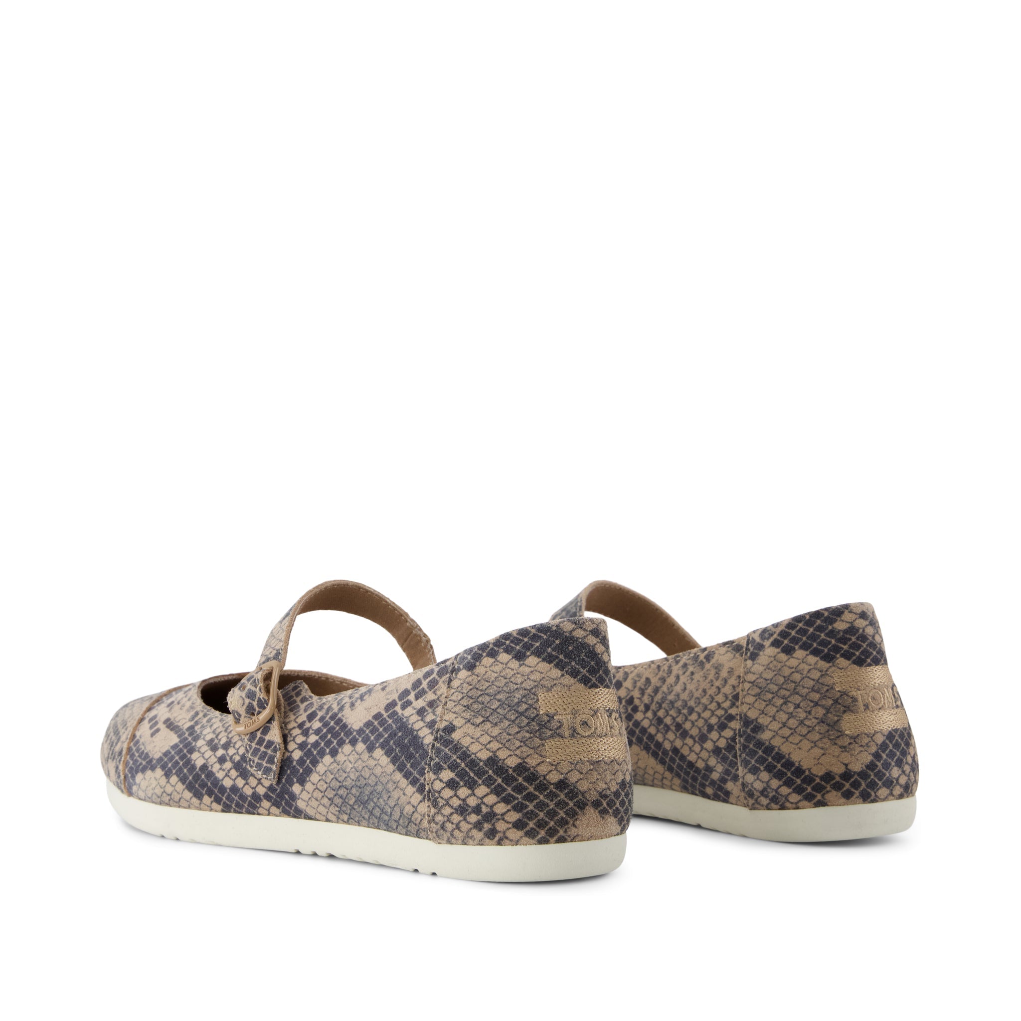 Womens Alpargata Mary Jane Taupe Snake Print Suede - Image 4