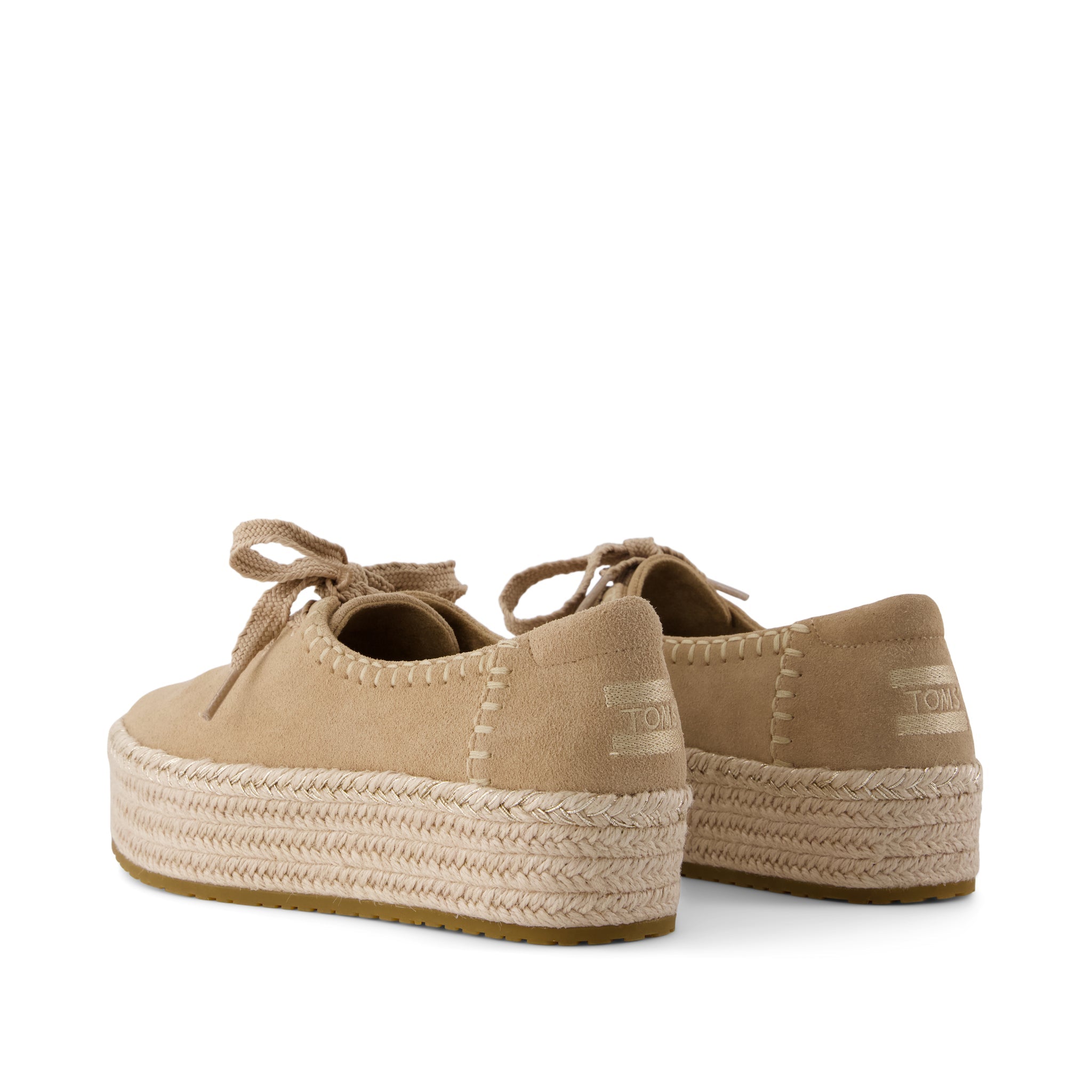 Womens Valencia Lace-Up Platform Espadrille Taupe Deco Stitch Suede - Image 4