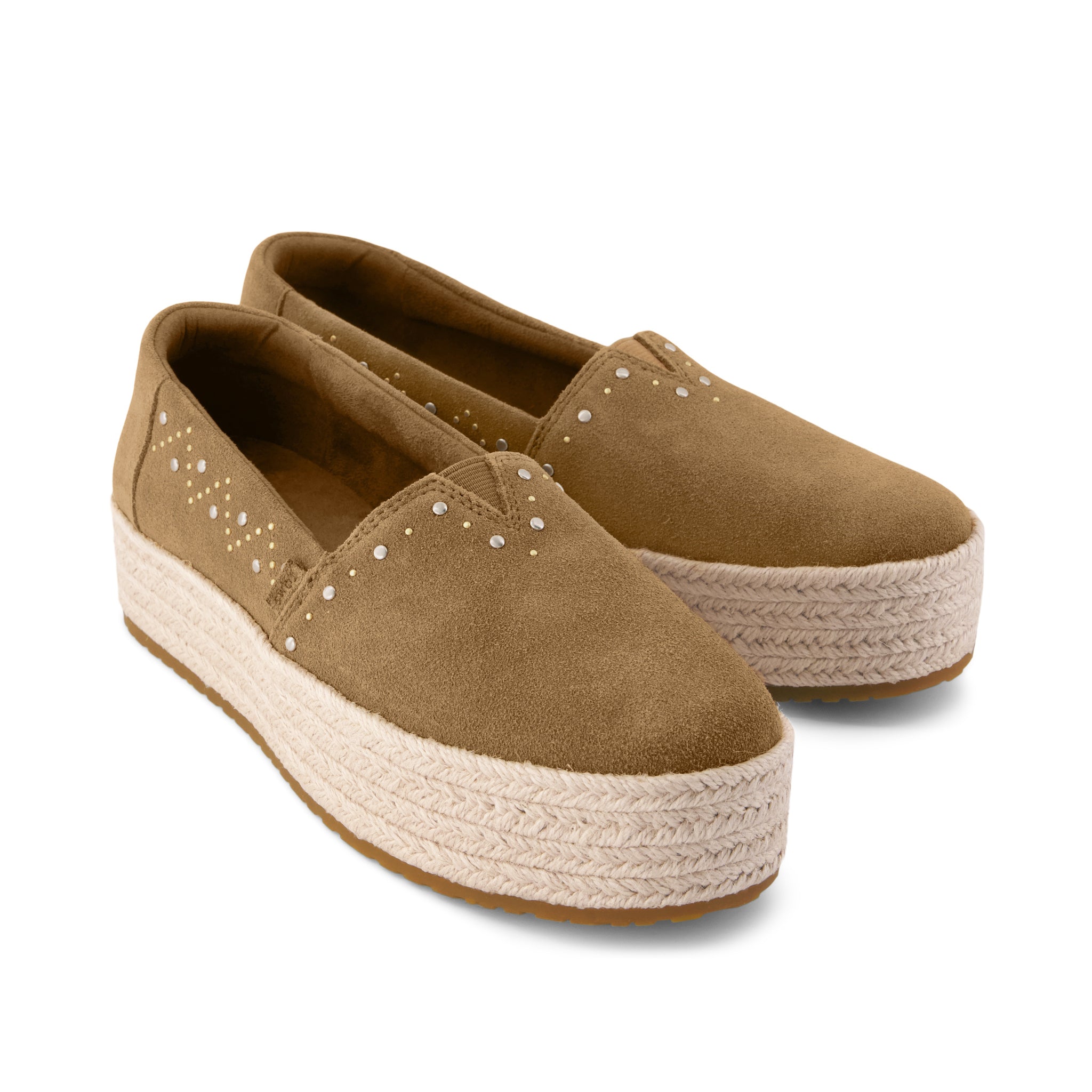 Womens Valencia Platform Espadrille Toffee Suede - Image 3