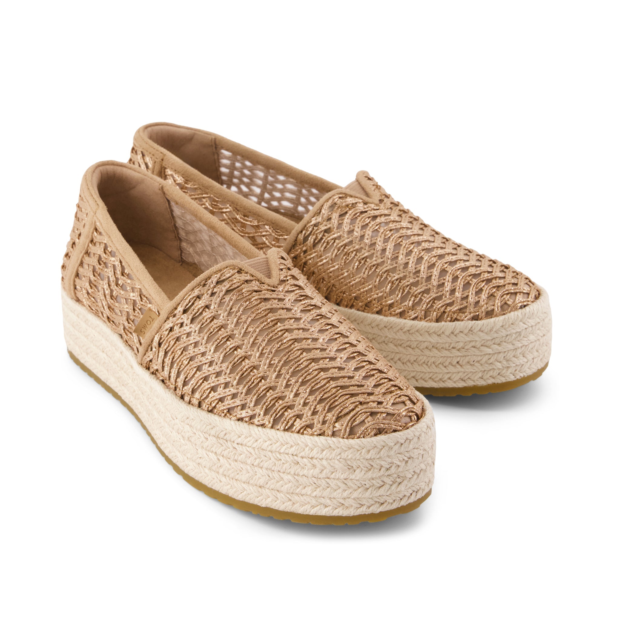 Womens Valencia Platform Espadrille Bronze Deco Basket Weave - Image 3