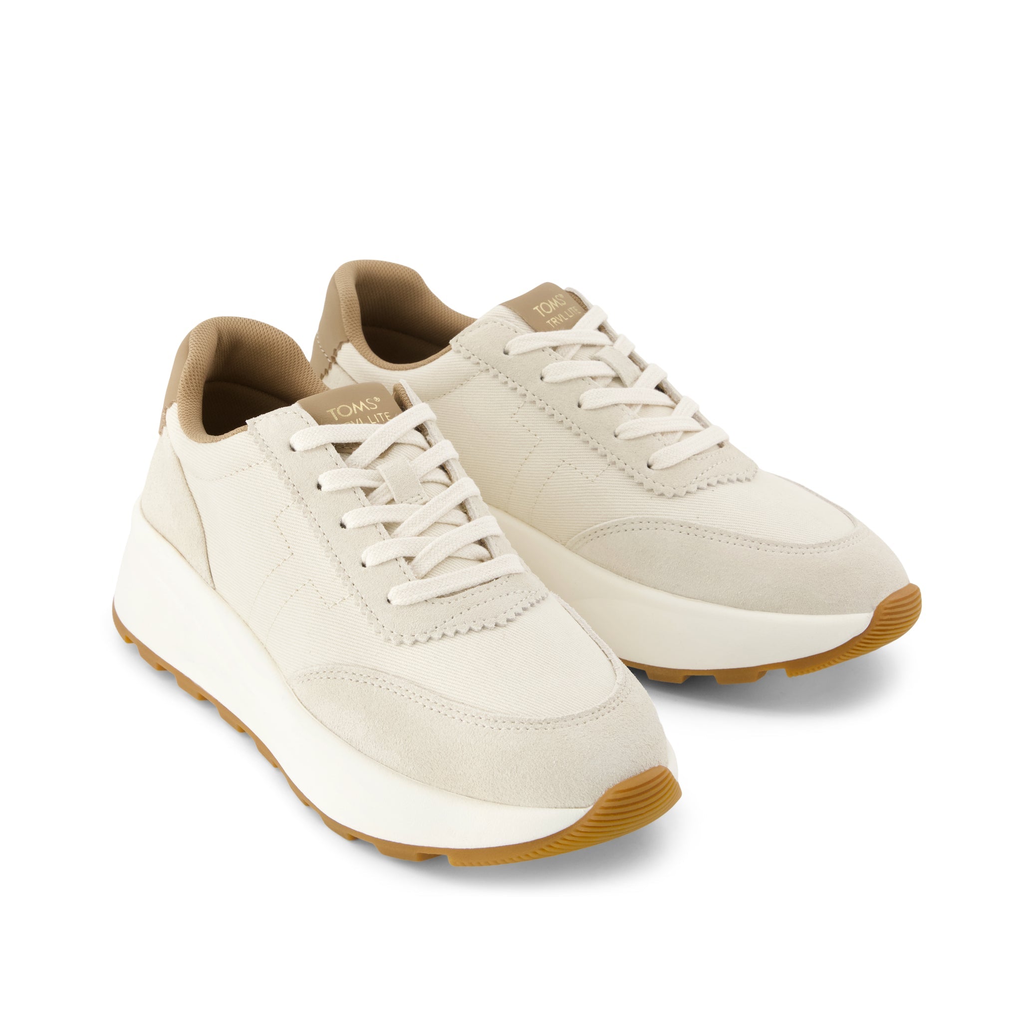 Womens TRVL Lite Wedge Sneaker Water Repellent Light Sand Vintage Twill - Image 2