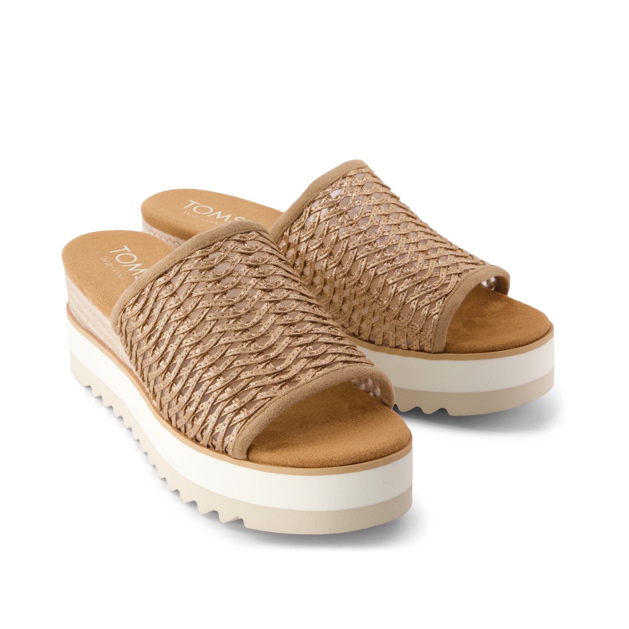 Womens Diana Mule Wedge Sandal Bronze Deco Basket Weave - Image 3
