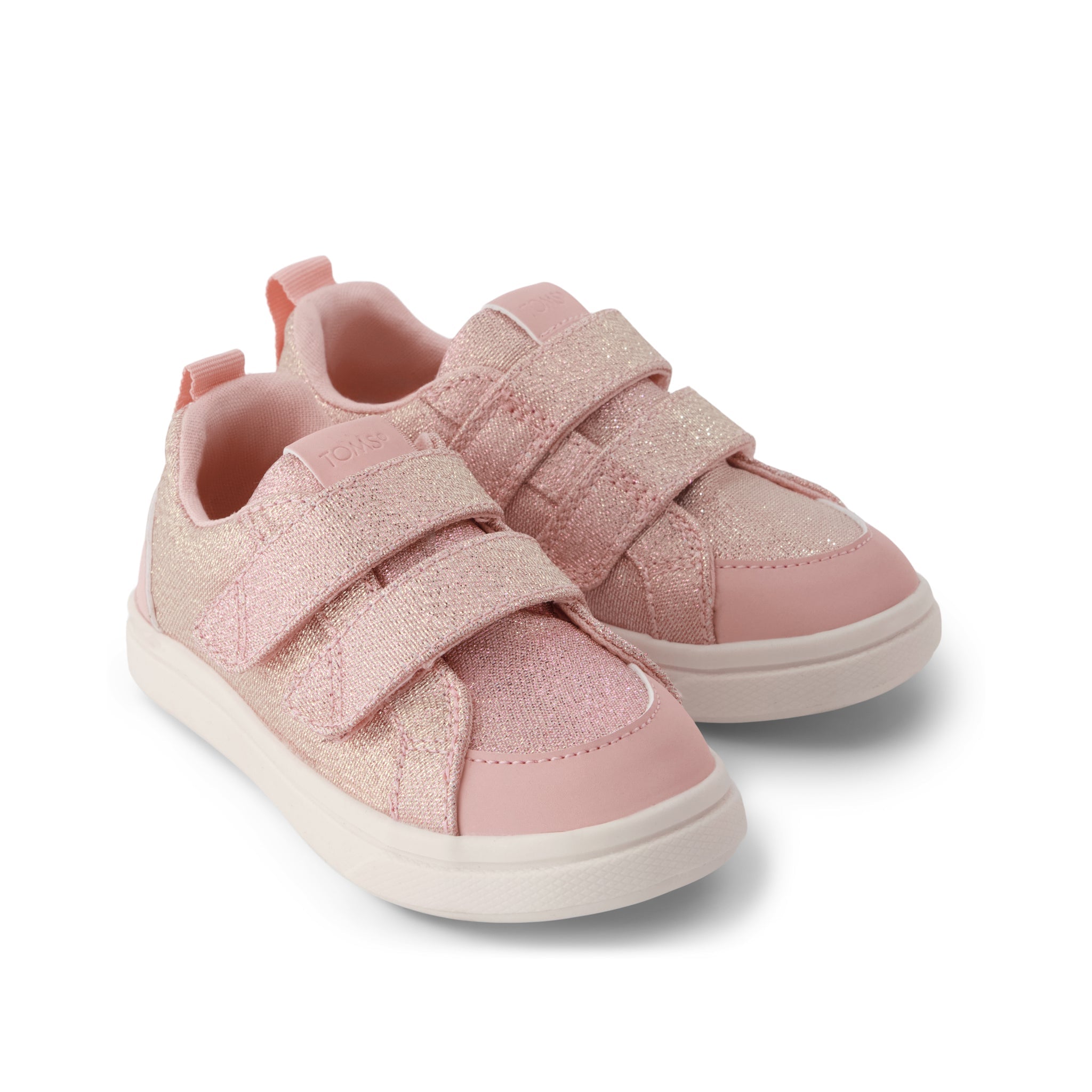 Cruz Double Strap Toddler Sneaker Pink Quartz Iridescent Woven - Image 3