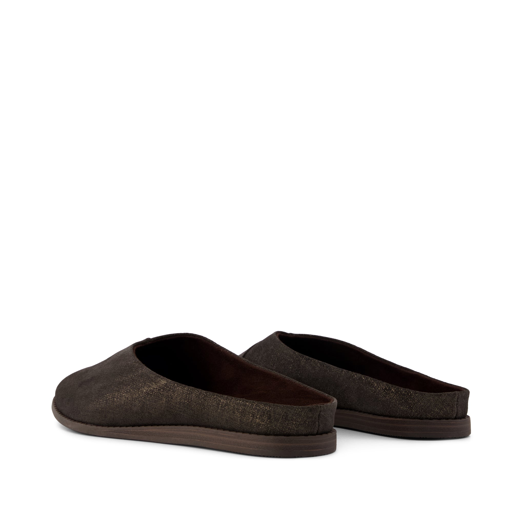 Womens Amelia Mule Chocolate Brown Metallic Suede - Image 4