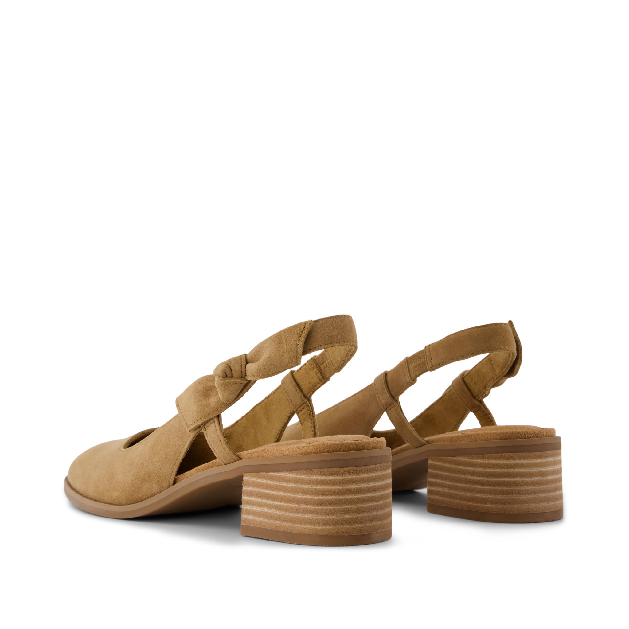 Womens Jaclyn Slingback Bow Heel Toffee Kid Suede - Image 4