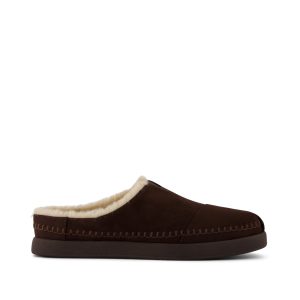 Womens Alpargata Ease Mule Chocolate Brown Microsuede w/ Faux Fur