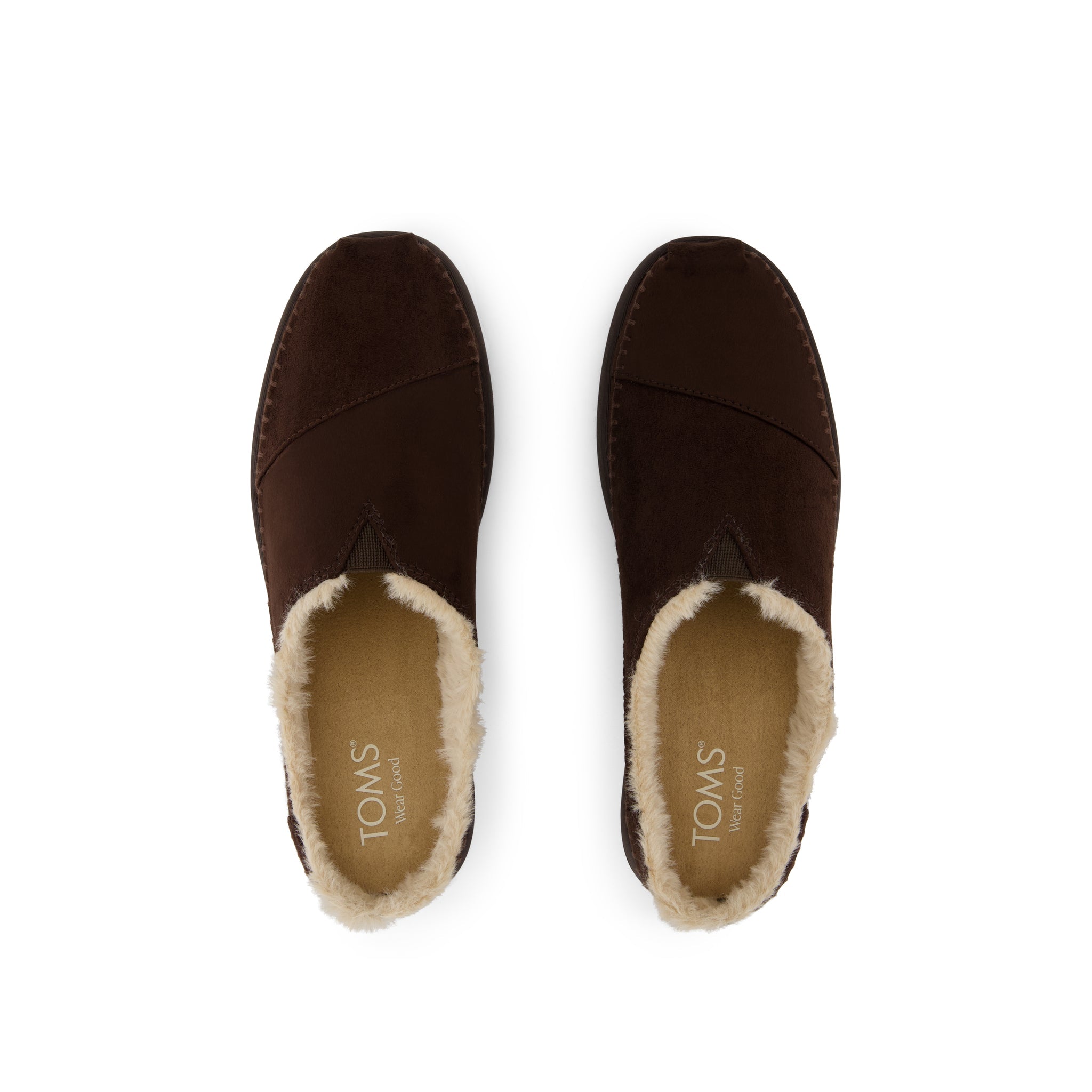 Womens Alpargata Ease Mule Chocolate Brown Microsuede w/ Faux Fur - Image 5