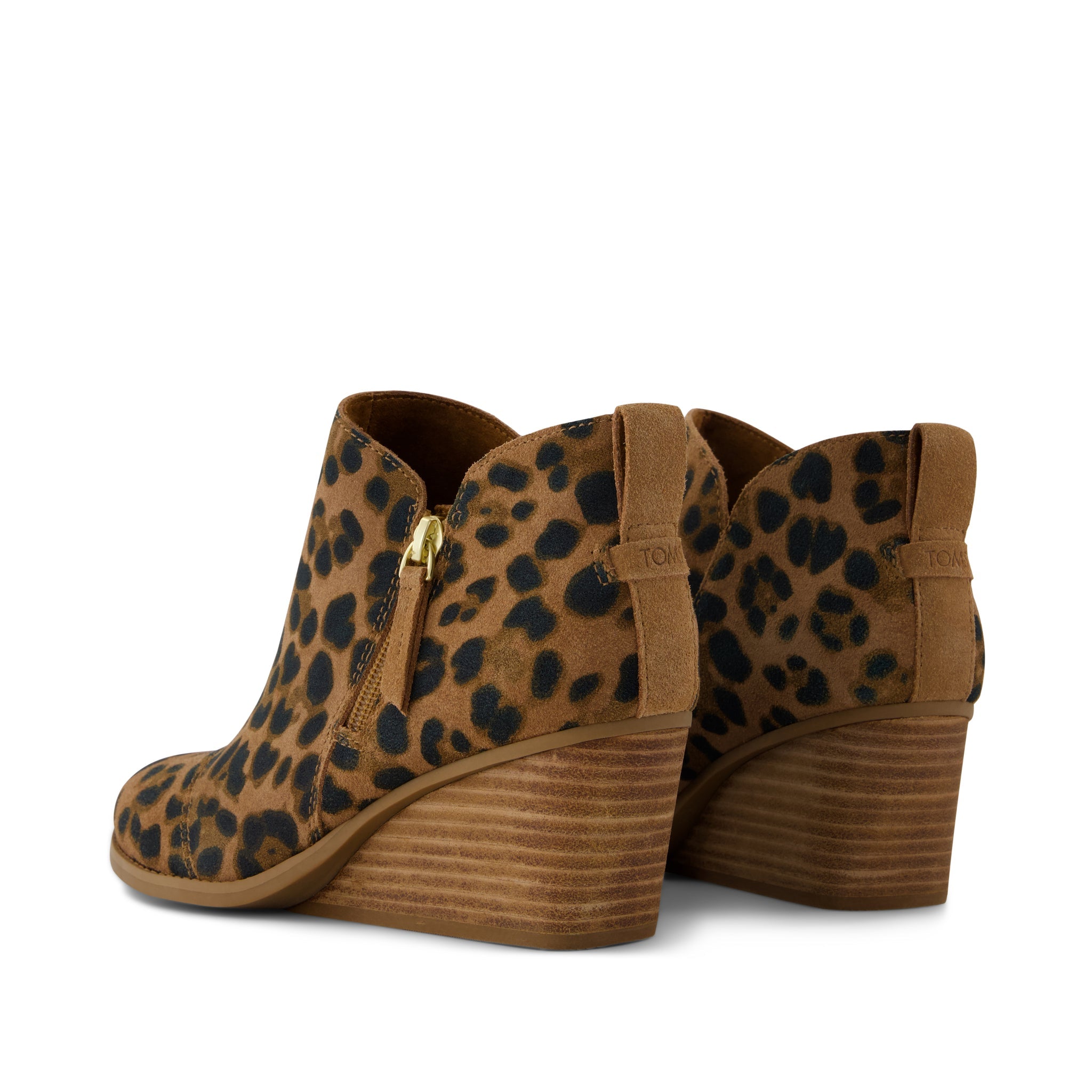 Womens Goldie Wedge Ankle Bootie Leopard Suede - Image 4