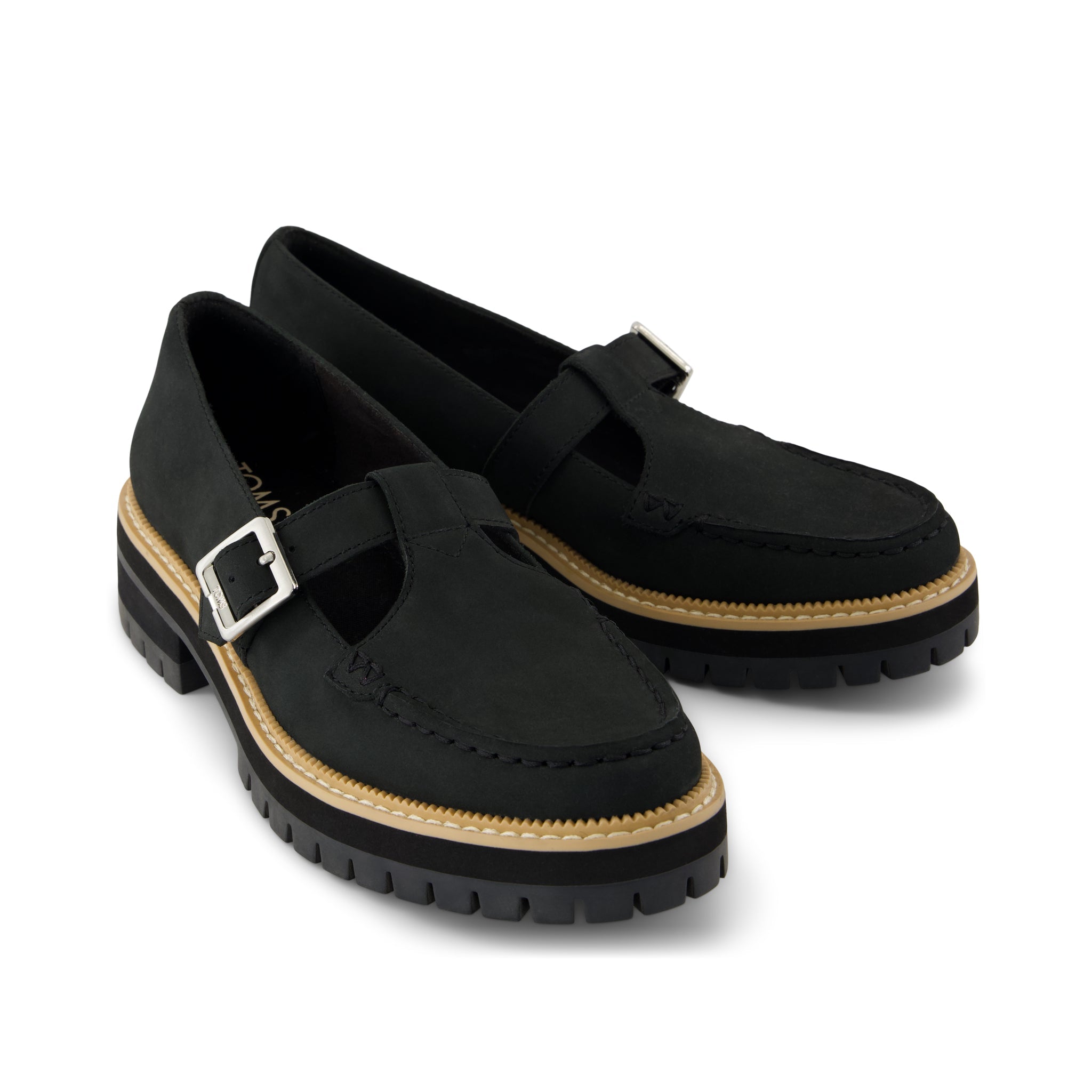 Womens Cara Mary Jane Loafer Black Nubuck Leather - Image 3