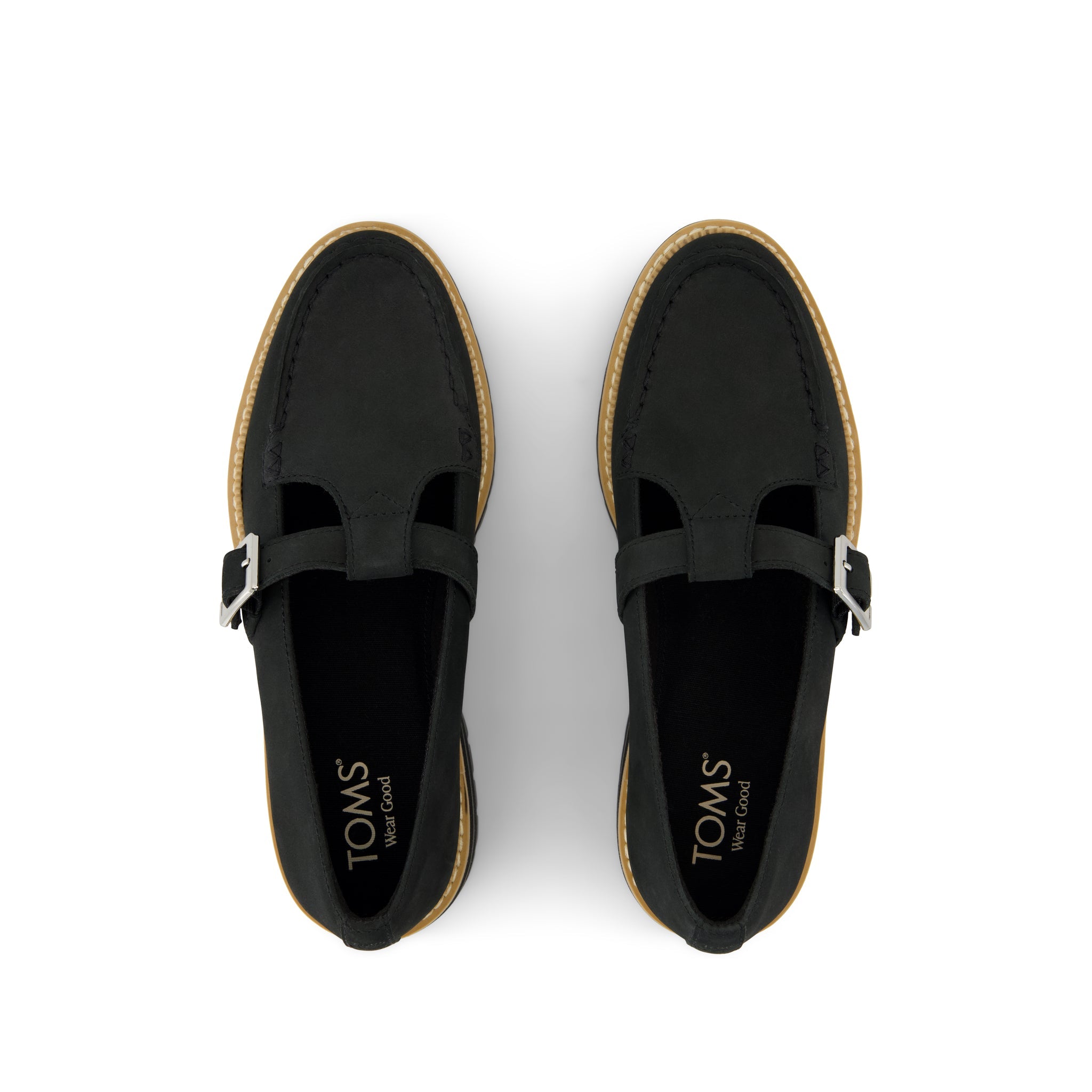 Womens Cara Mary Jane Loafer Black Nubuck Leather - Image 6