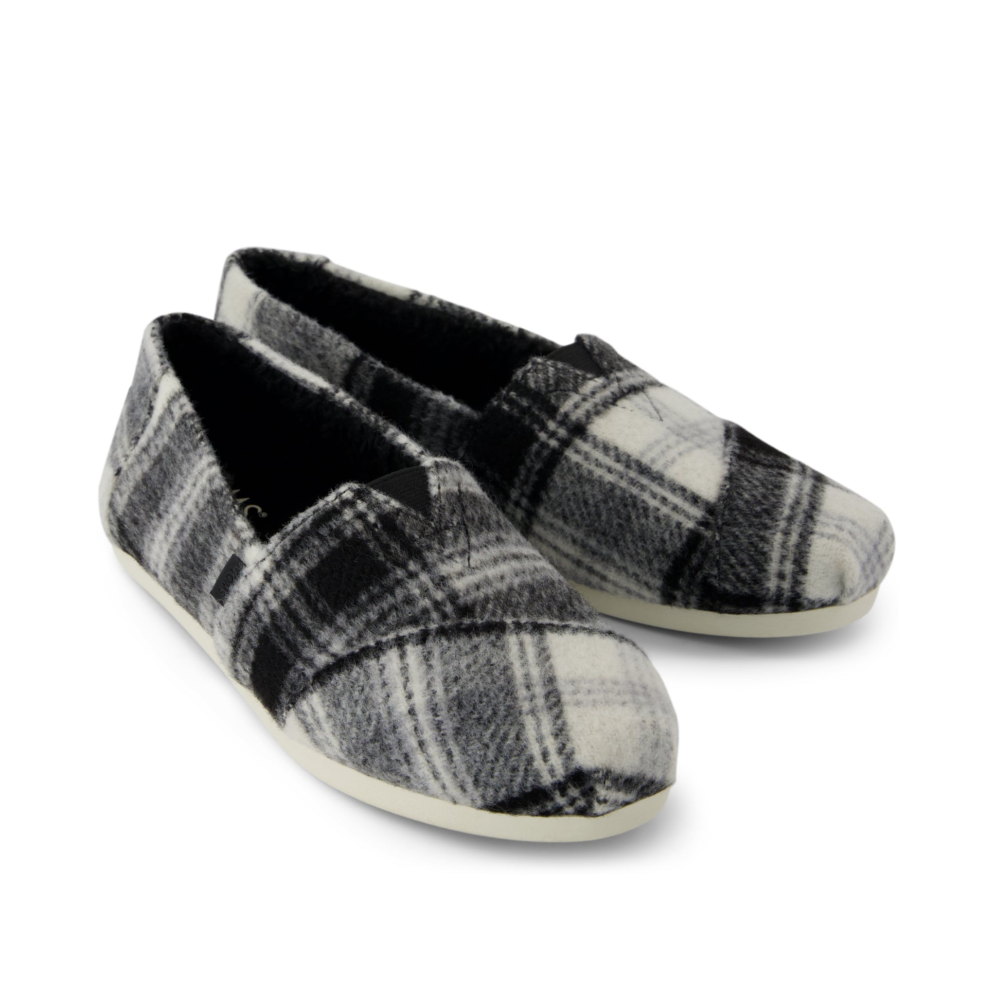 Womens Alpargata Classic Black Cozy Plaid - Image 2