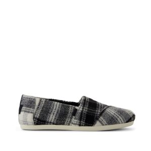 Womens Alpargata Classic Black Cozy Plaid
