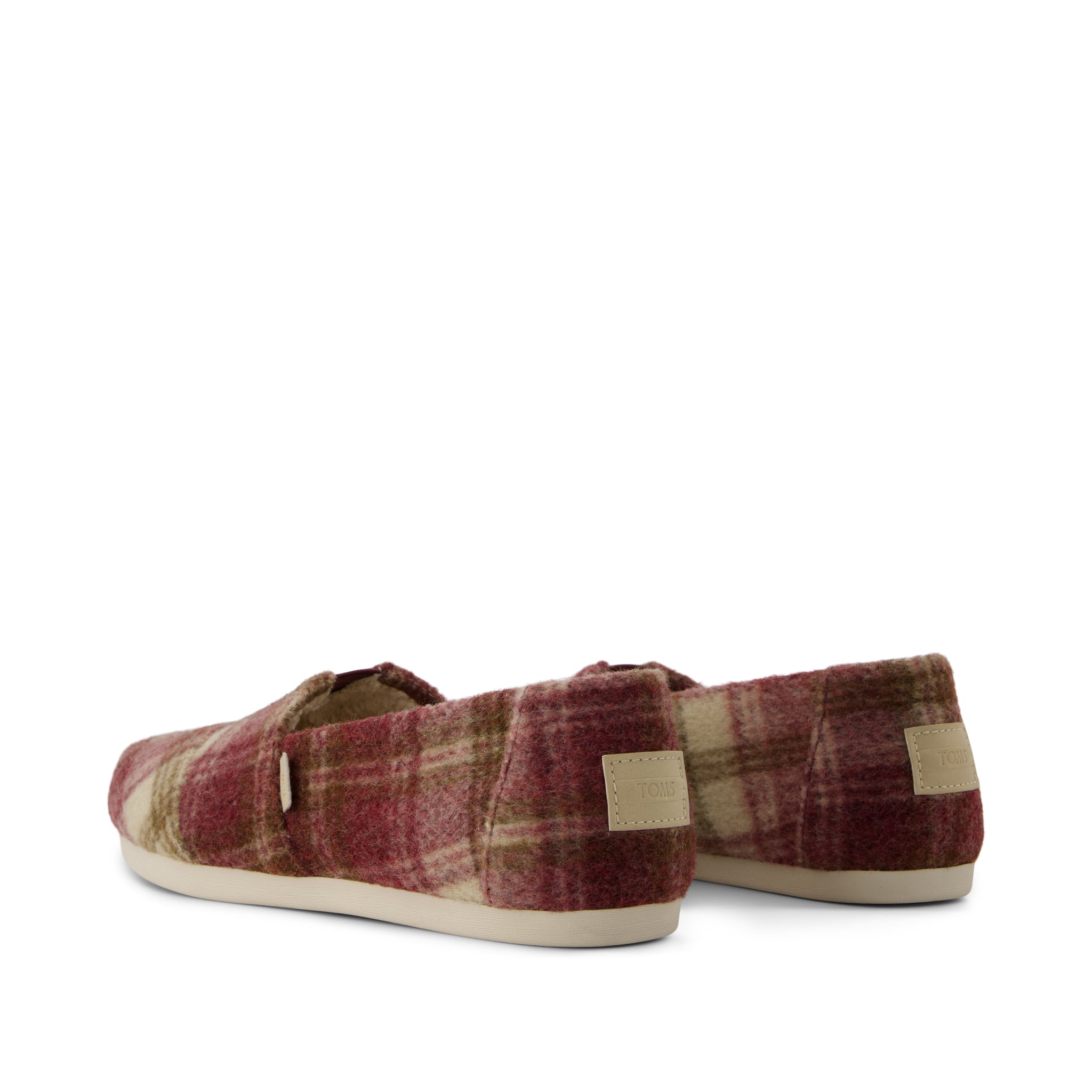 Womens Alpargata Classic Burgundy Cozy Plaid - Image 3