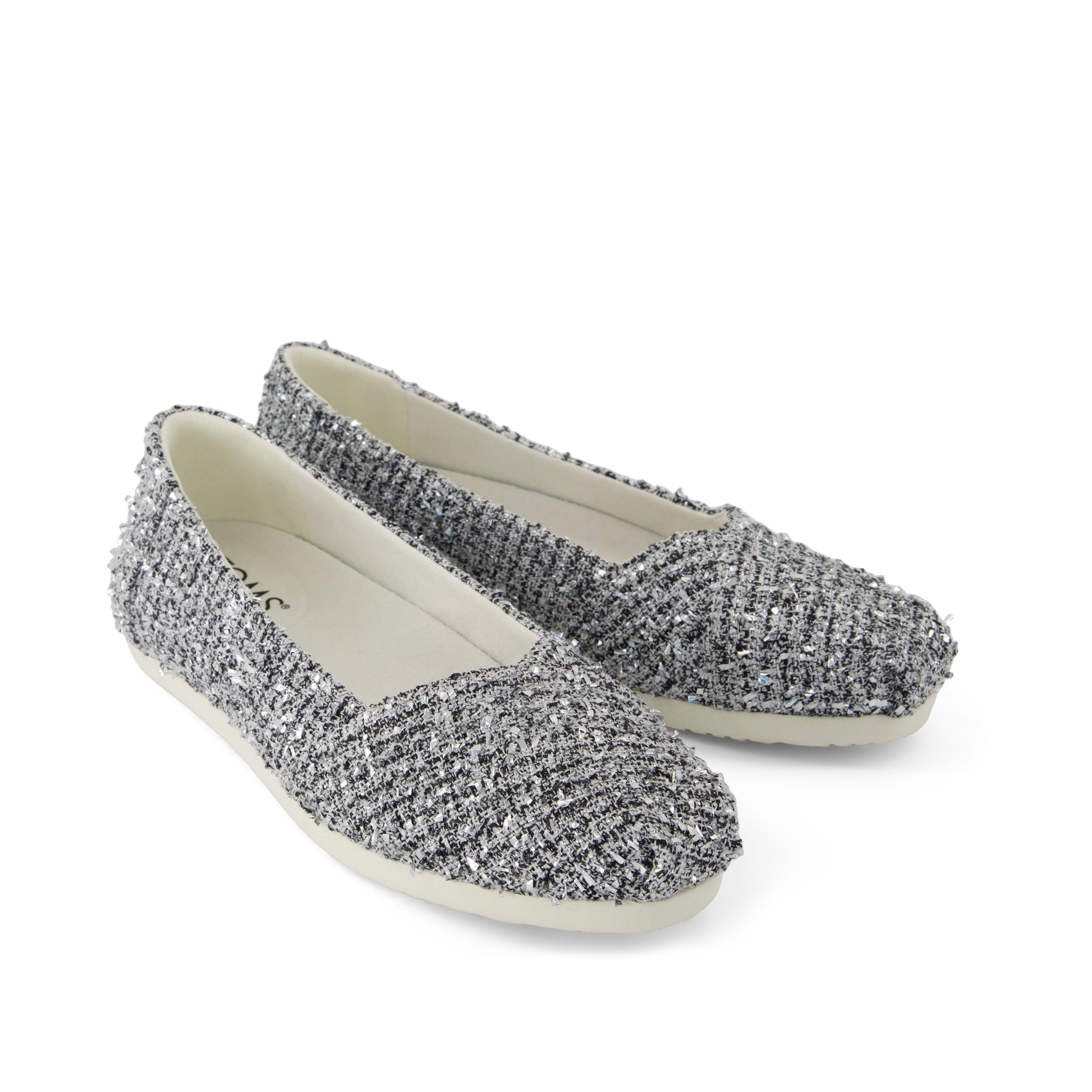 Womens Alpargata Ballet Flat Metallic Boucle - Image 2