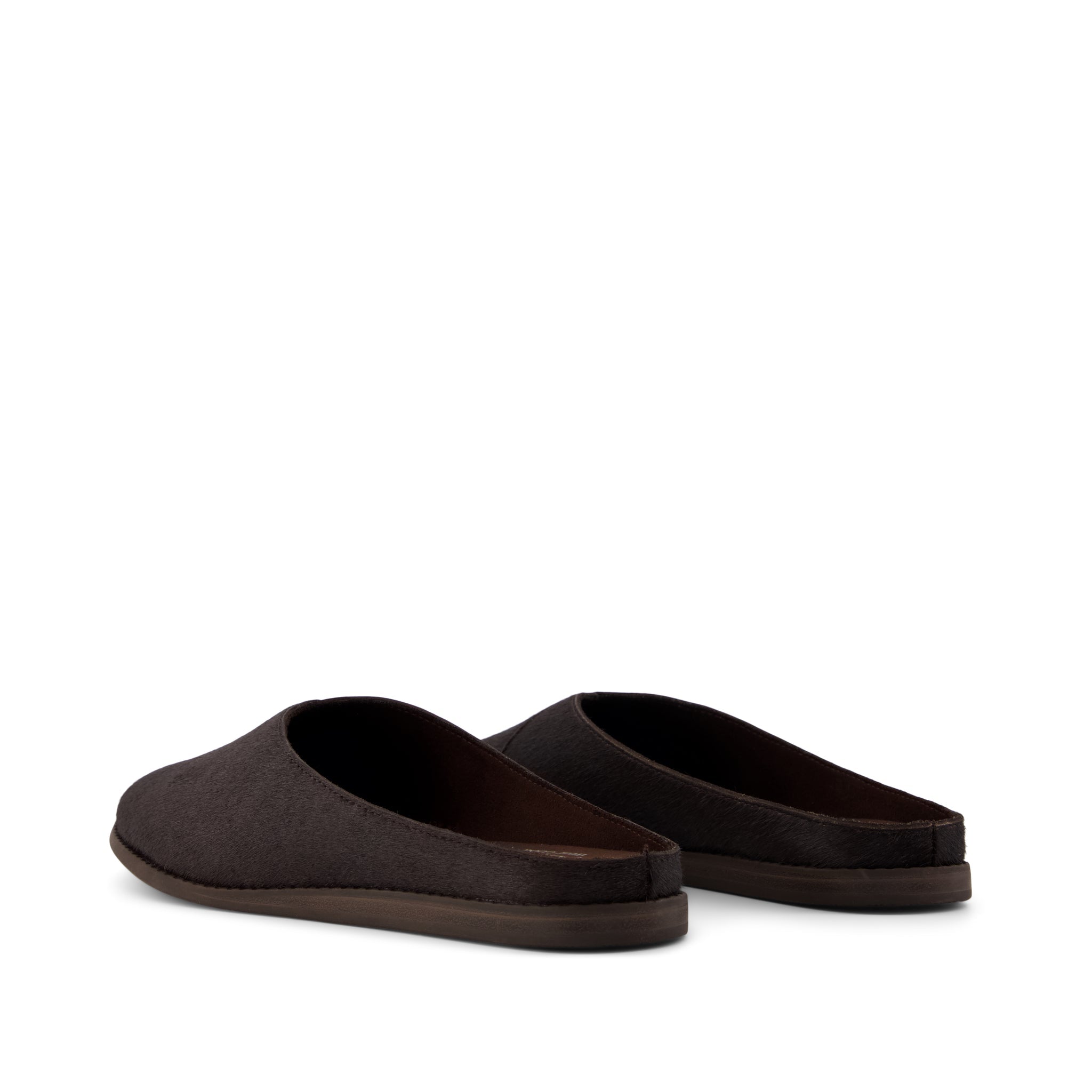 Womens Amelia Mule Chocolate Brown Hair Leather - Image 3