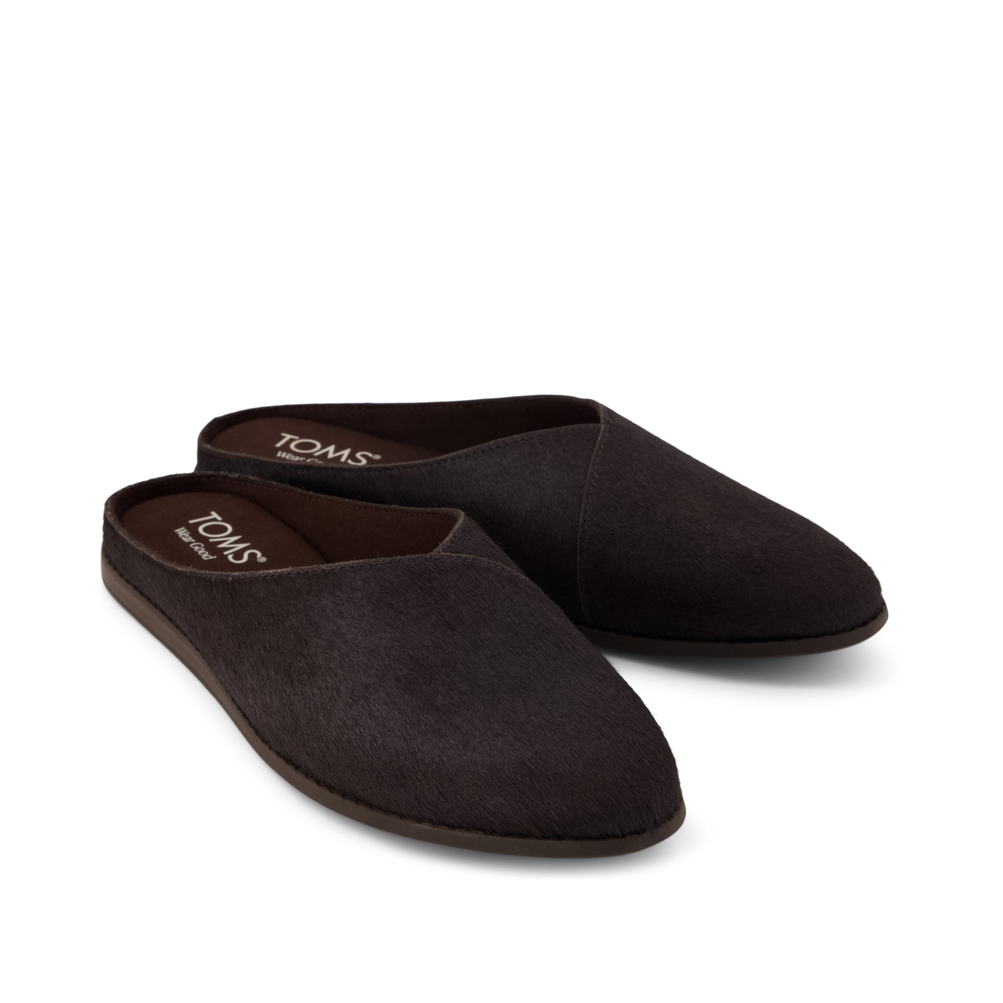 Womens Amelia Mule Chocolate Brown Hair Leather - Image 2