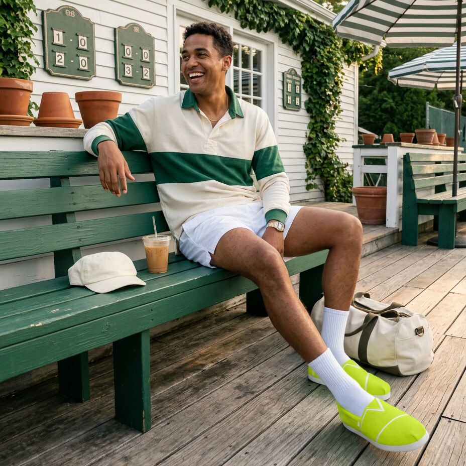 Mens Alp FWD Neon Yellow Tennis Felt - Image 2
