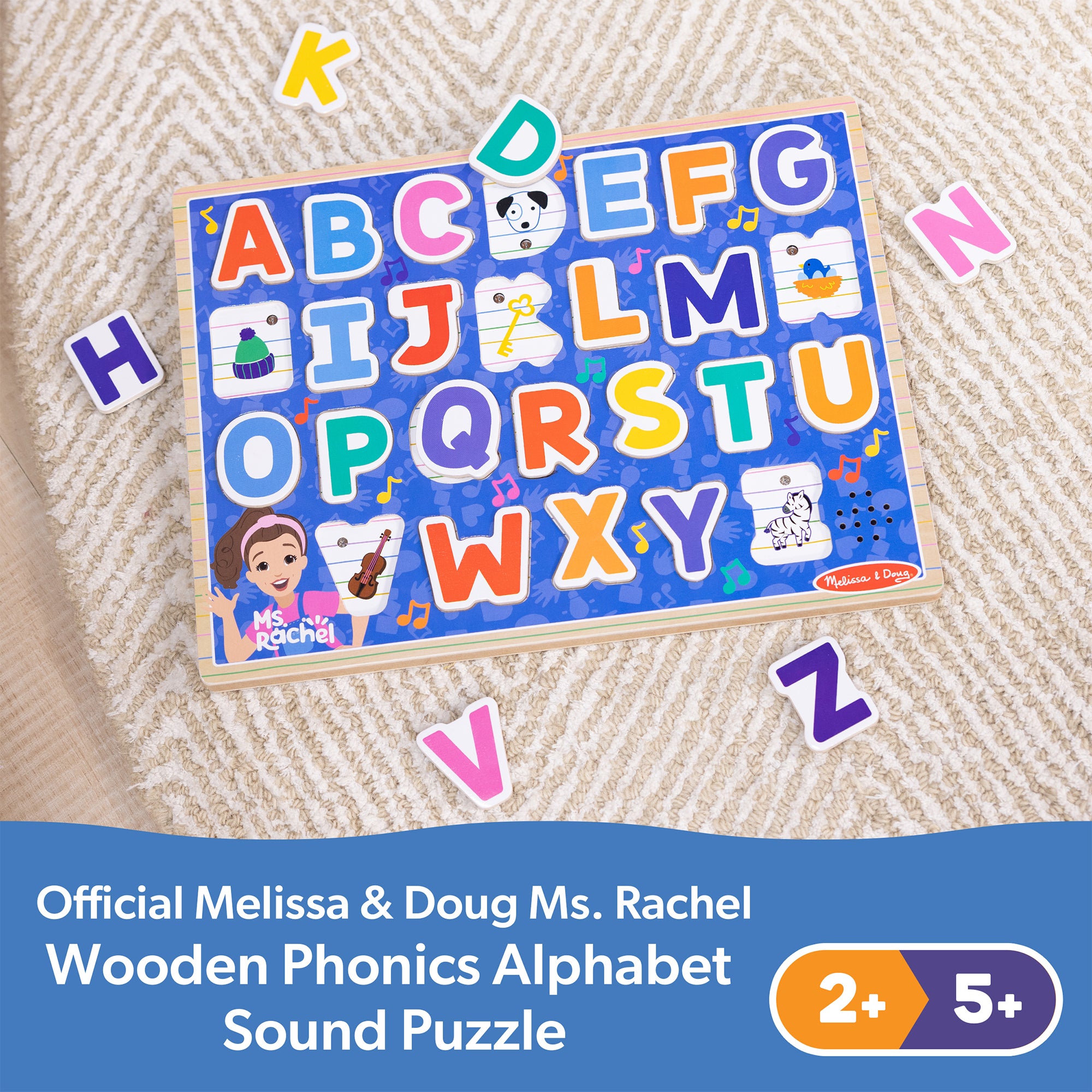 Ms. Rachelâ„¢ Wooden Phonics Alphabet Sound Puzzle - 26 Pieces - Image 9