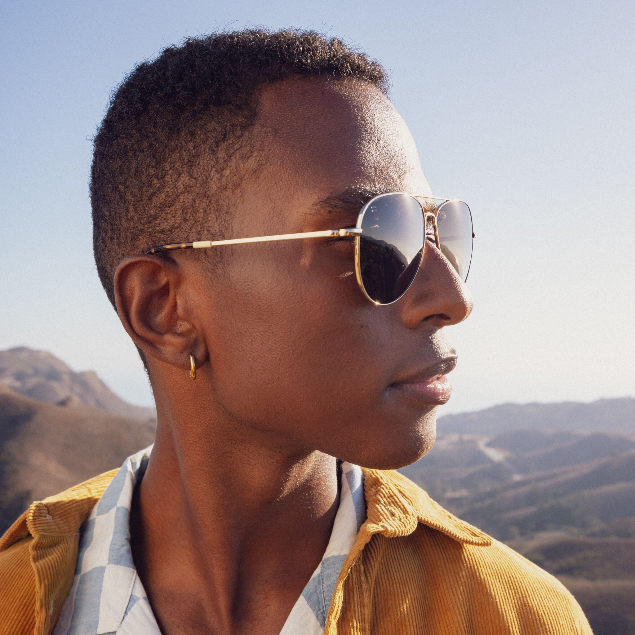 Hudson Gold Polarized Handcrafted Sunglasses - Image 2