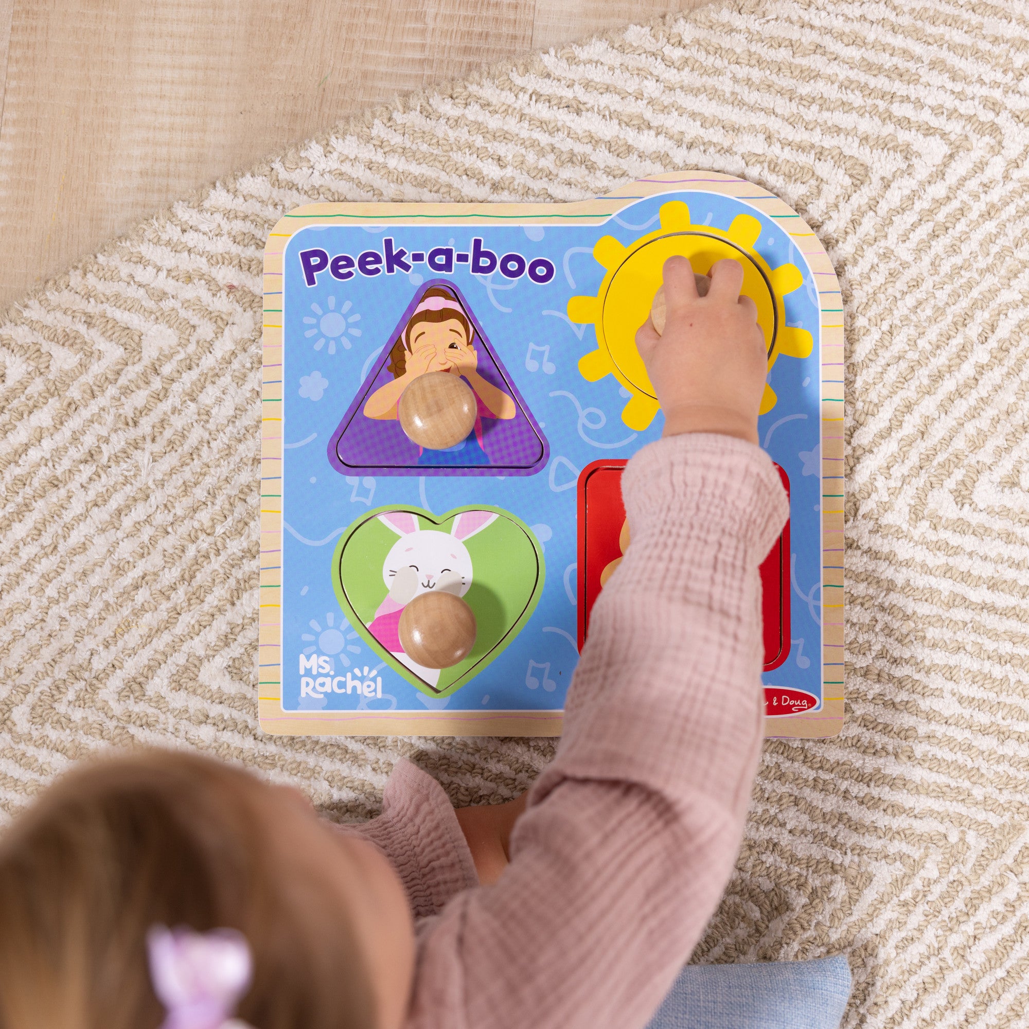 Ms. Rachel™ Wooden Peek-a-Boo Jumbo Peg Puzzle – 4 Pieces - Image 5