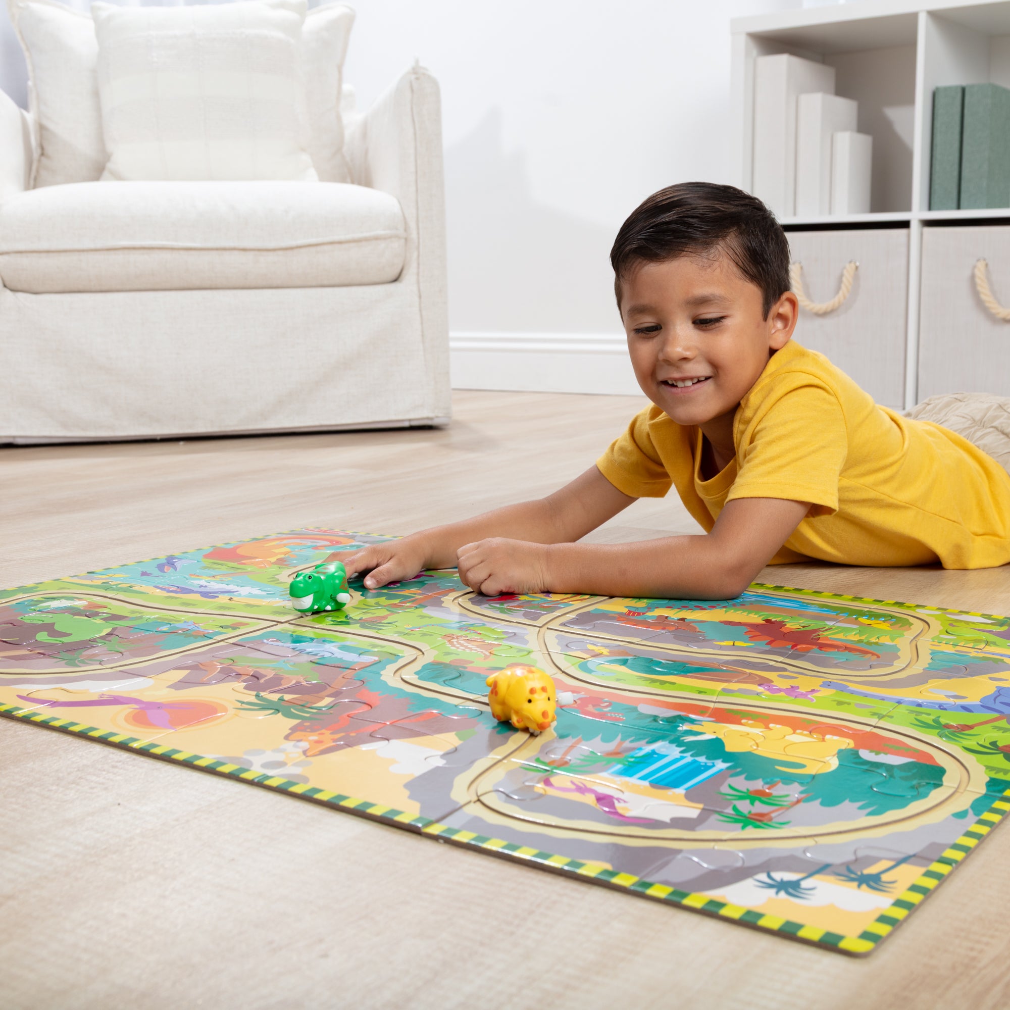 Dinosaur Adventure Tracks Floor Puzzle – 48 Pieces + 2 Wind-Up Dinosaurs - Image 5
