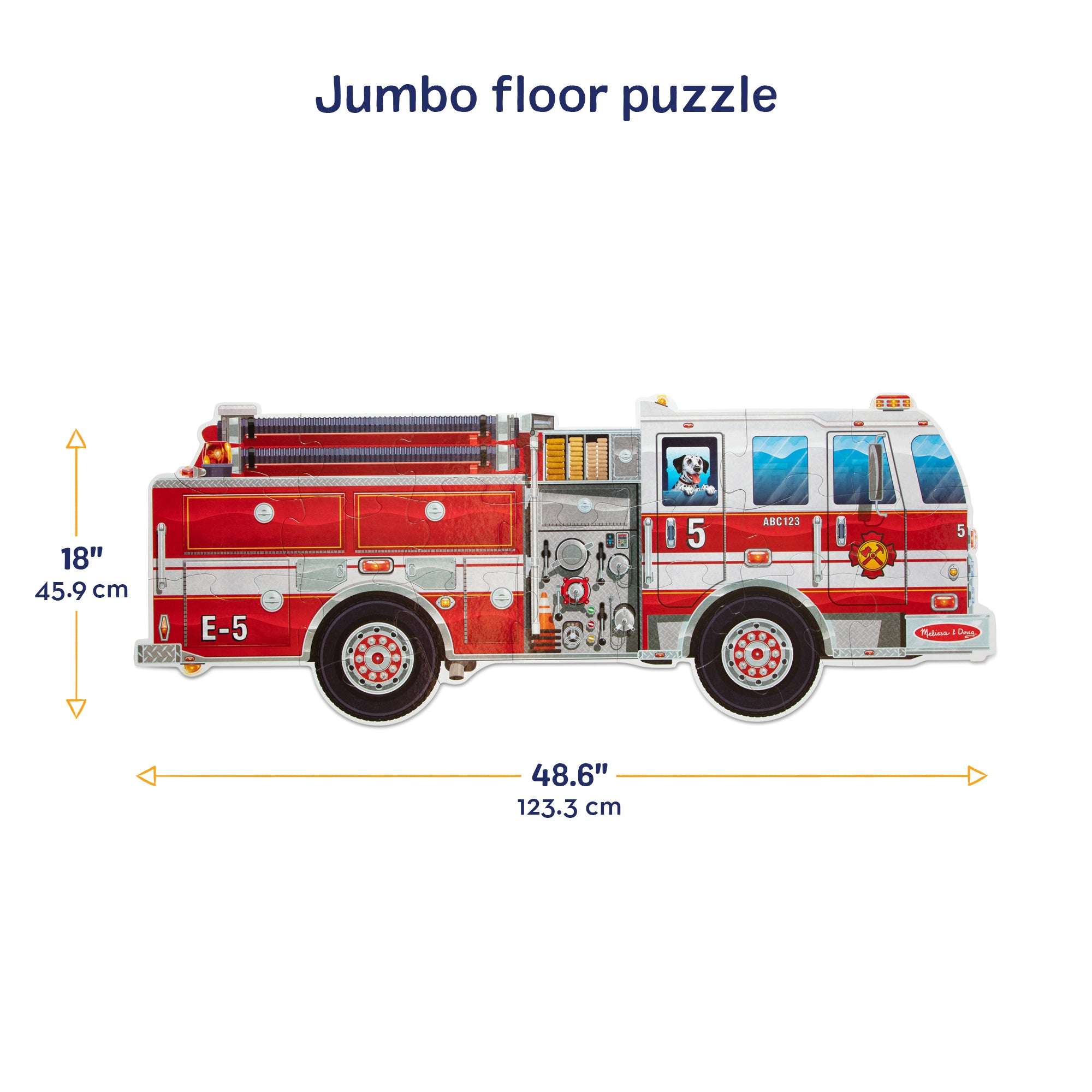 Giant Fire Truck Floor Puzzle - 24 Pieces - Image 3
