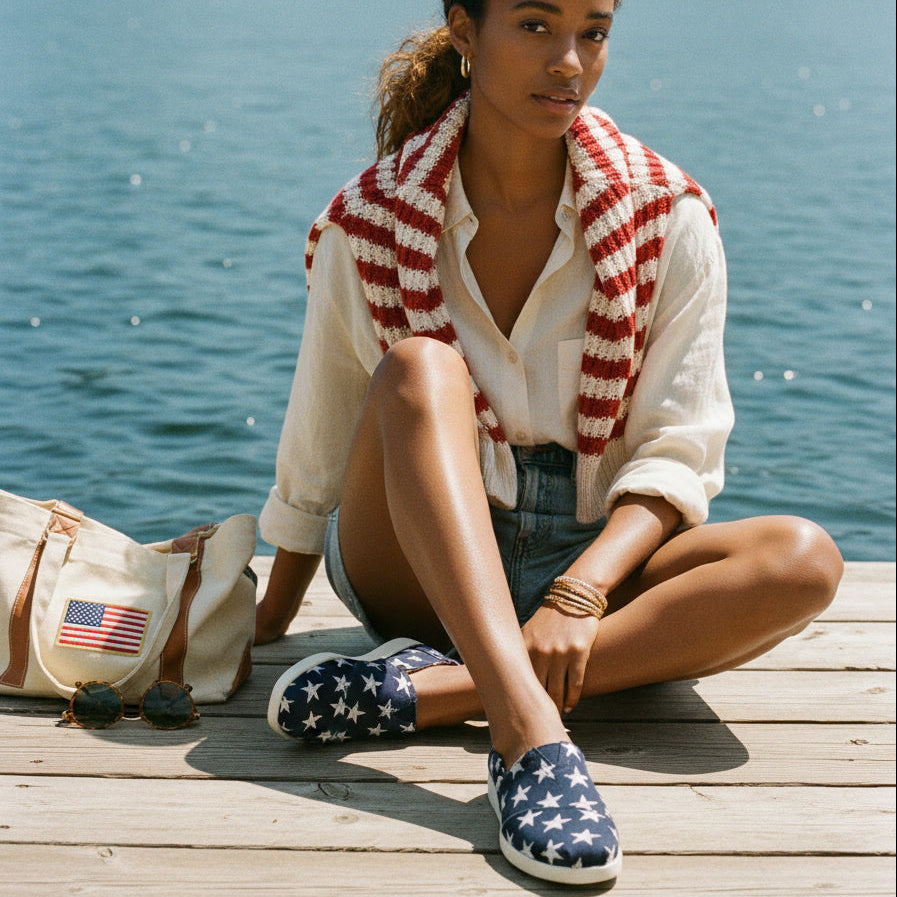 Womens Alpargata Plus Navy Stars Canvas - Image 2