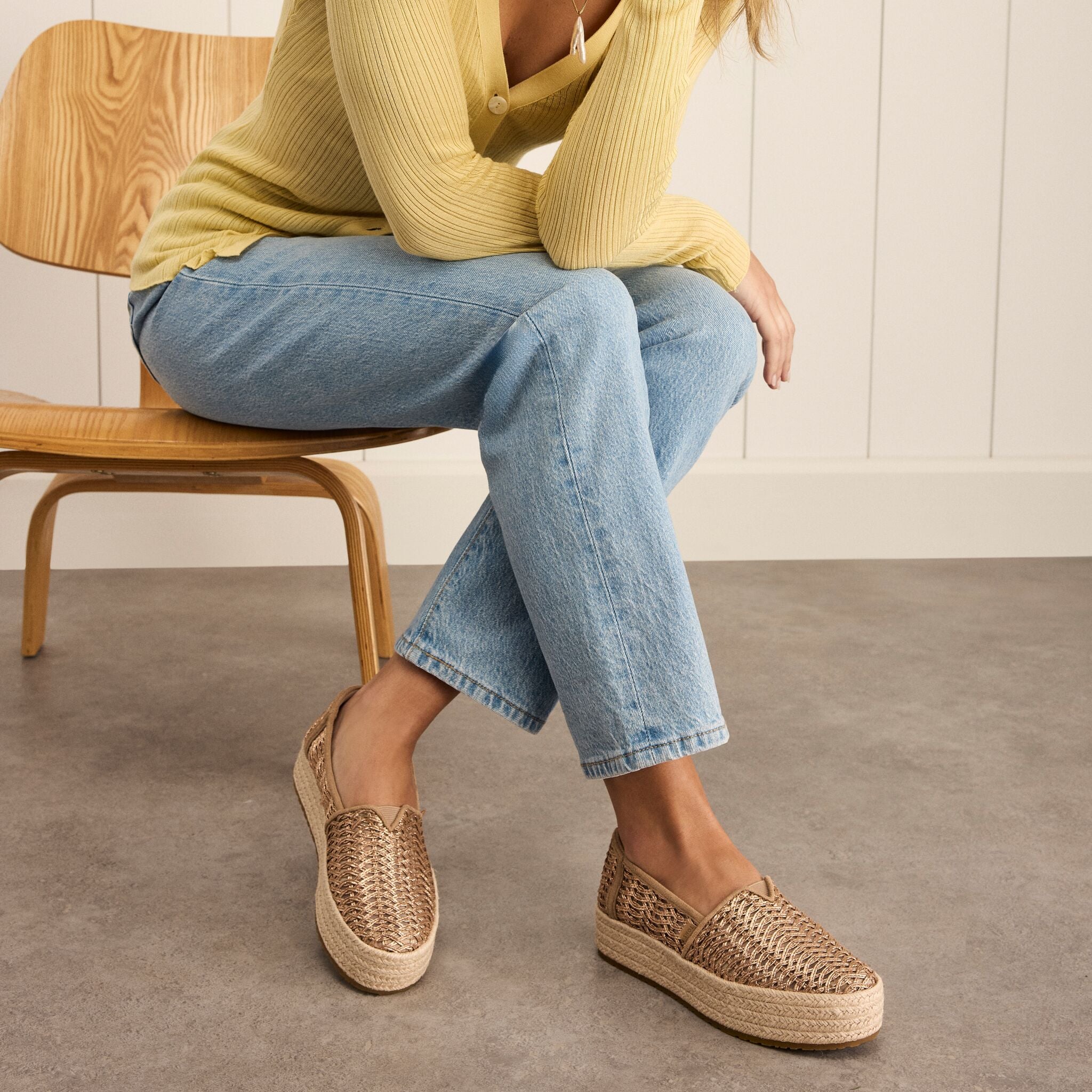 Womens Valencia Platform Espadrille Bronze Deco Basket Weave - Image 2