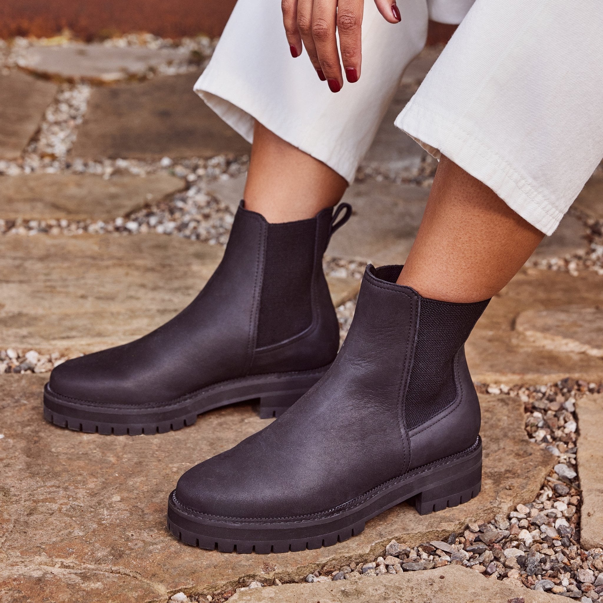 Bennet All Black Water Resistant Leather Boot - Image 2