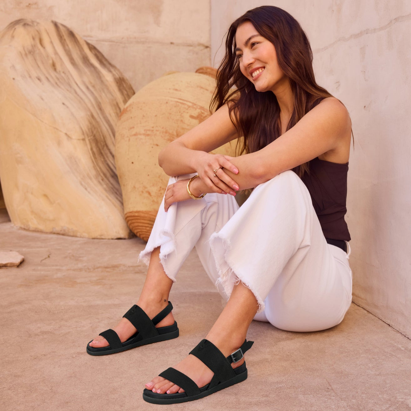 Marin Strap Sandal Black Heavy Canvas - Image 2