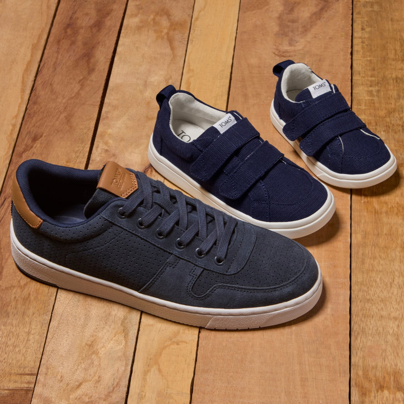 Cruz Double Strap Navy Heritage Canvas Toddler Sneaker - Image 3