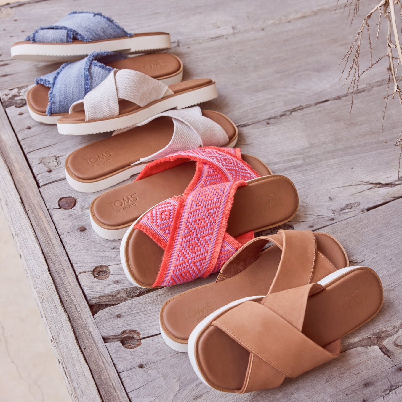 Mae Crossover Slide Sandal Brown Sugar Leather - Image 3