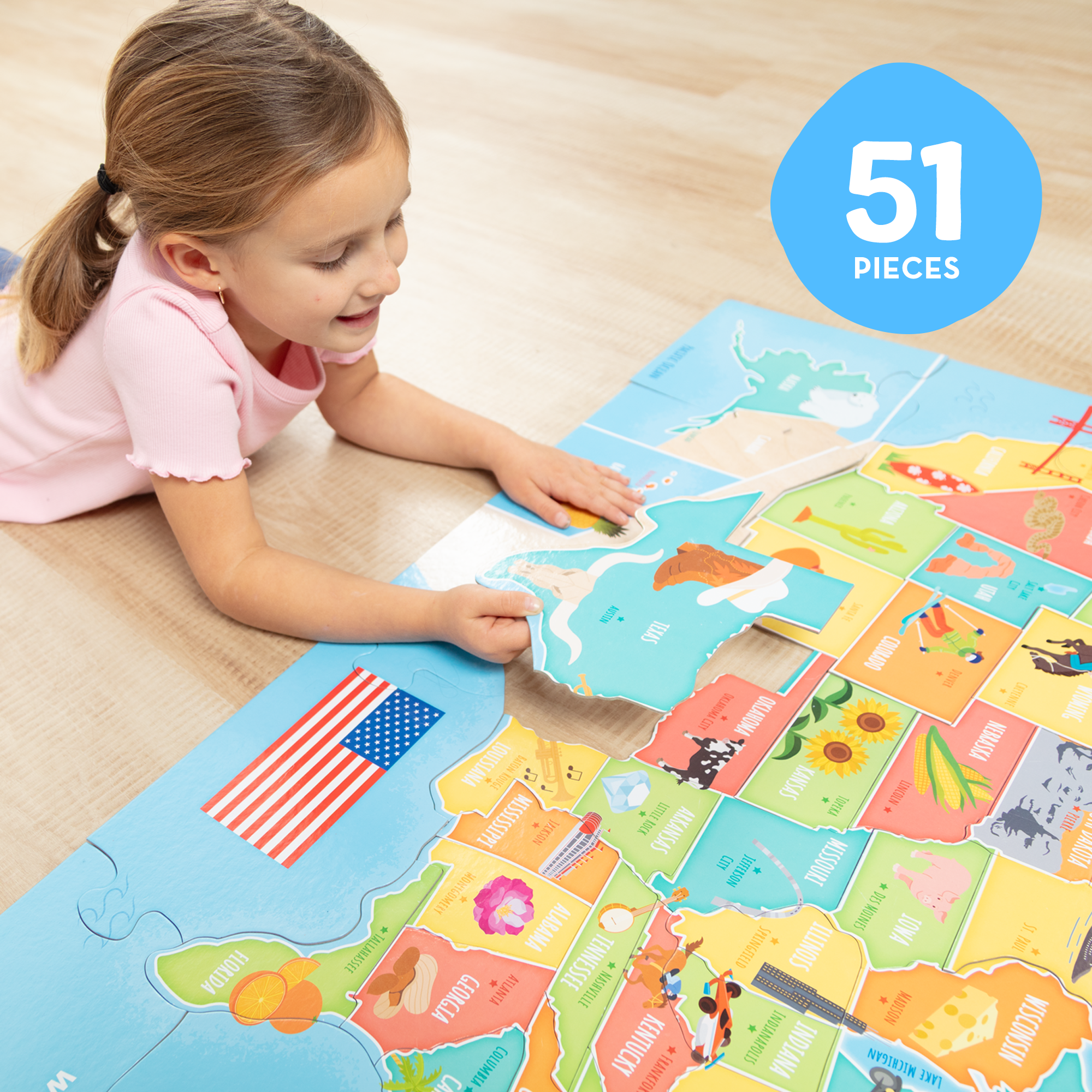 Map Floor Puzzle - 51 Pieces - Image 7
