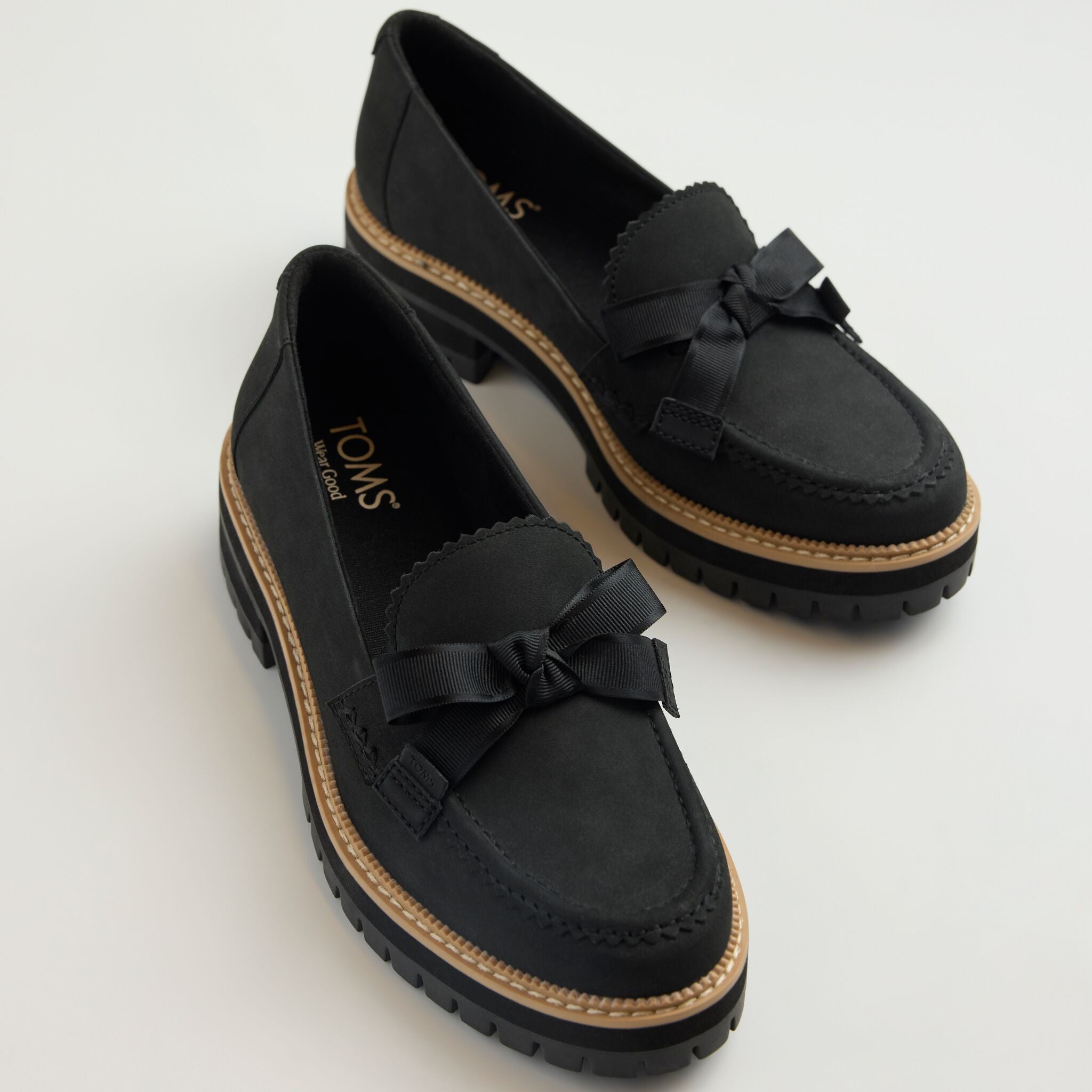Womens Cara Bow Loafer Black Leather - Image 2