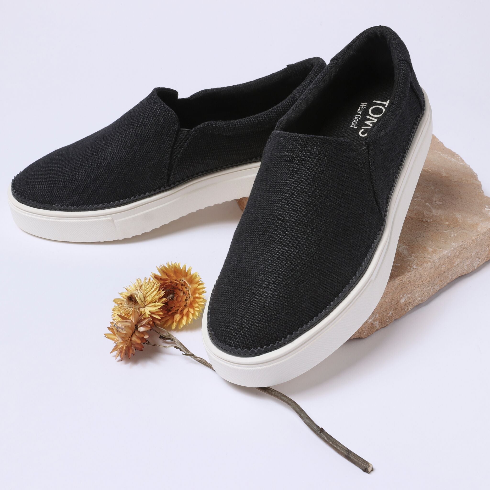 Womens Emily Slip On Sneaker Black Heritage Canvas - Image 2