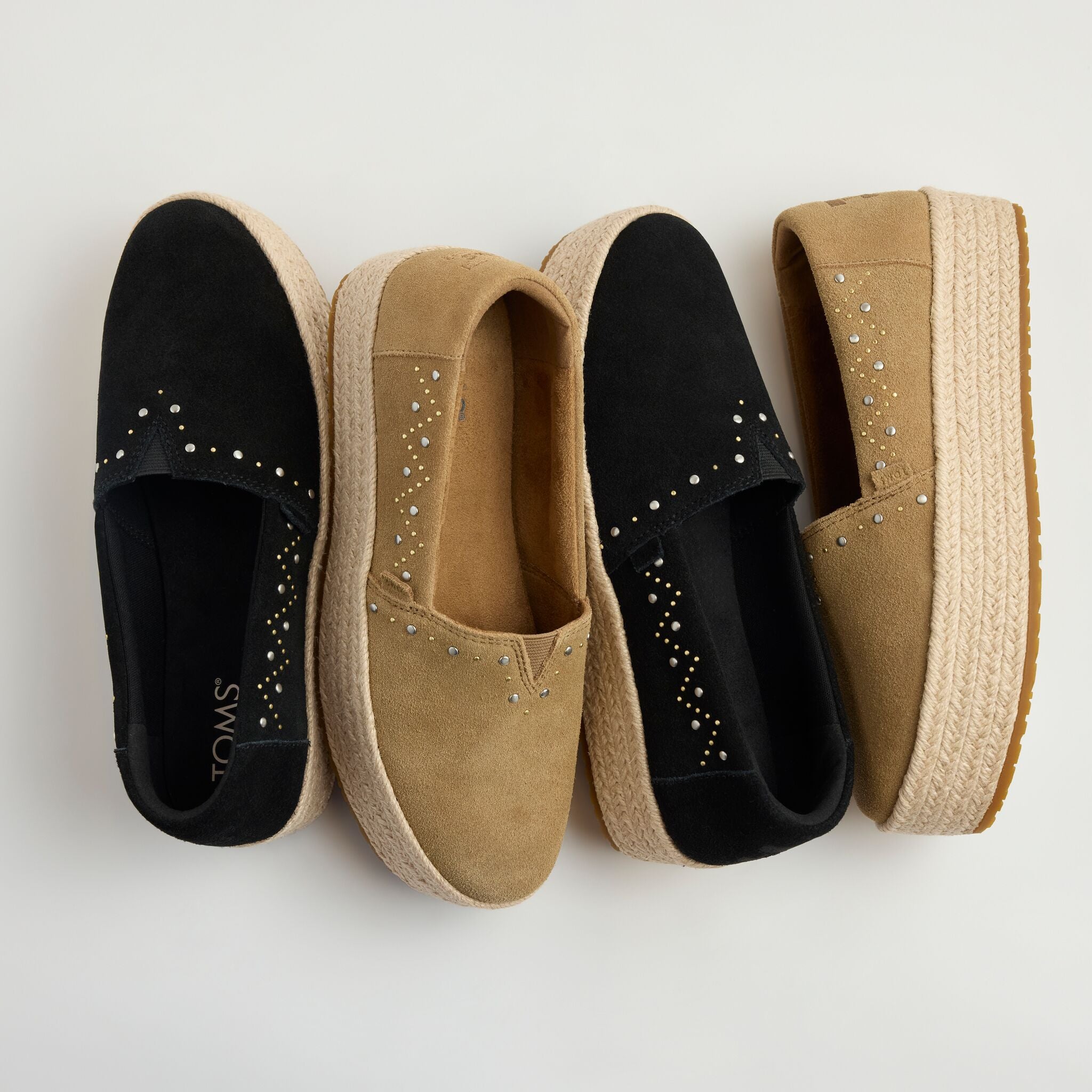 Womens Valencia Platform Espadrille Black Suede - Image 2