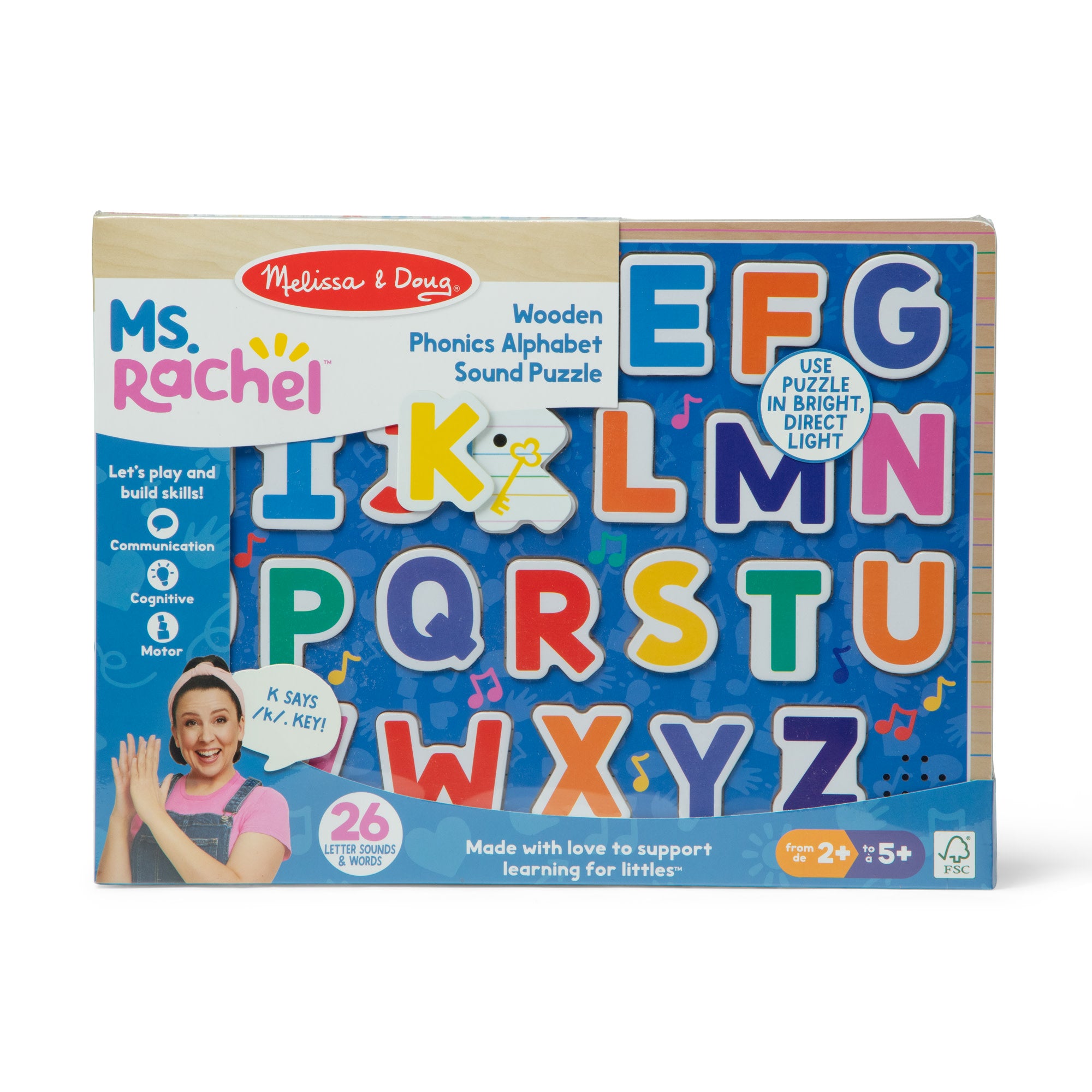 Ms. Rachelâ„¢ Wooden Phonics Alphabet Sound Puzzle - 26 Pieces - Image 3