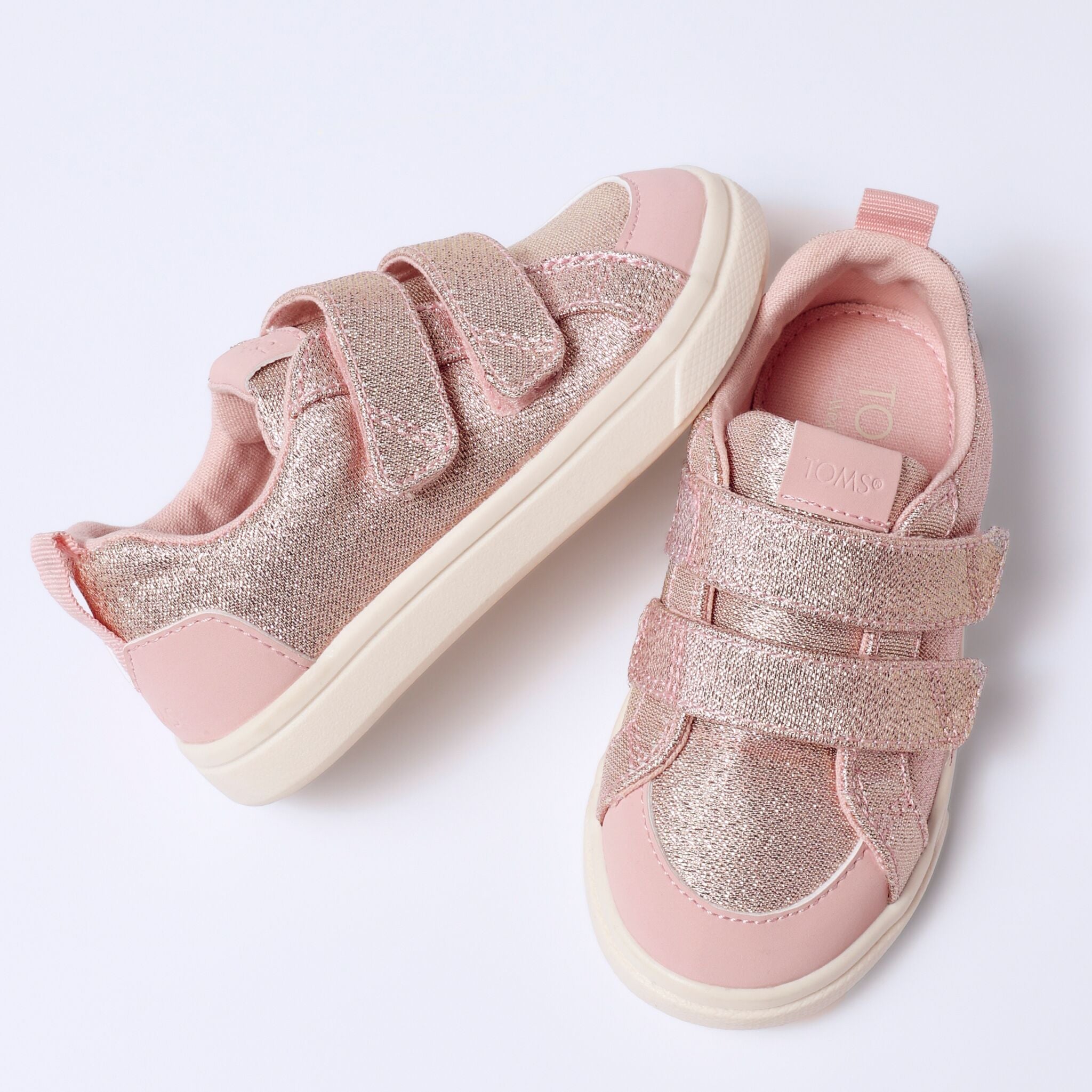 Cruz Double Strap Toddler Sneaker Pink Quartz Iridescent Woven - Image 2